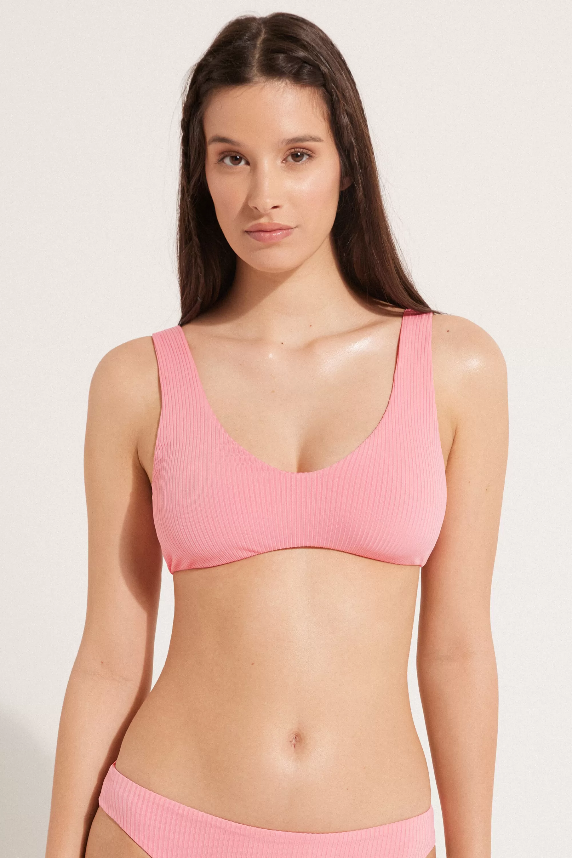 Best Bikini Bra Top Imbottitura Estraibile Microfibra Riciclata Costine - Bikini Top - Donna | Bikini | Bikini Top
