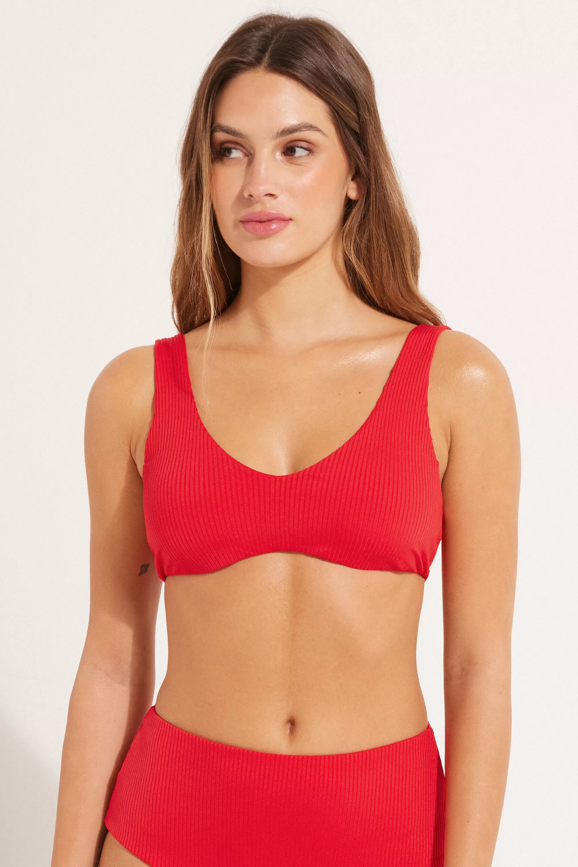 Sale Bikini Bra Top Imbottitura Estraibile Microfibra Riciclata Costine - Bikini Top - Donna | Bikini | Bikini Top