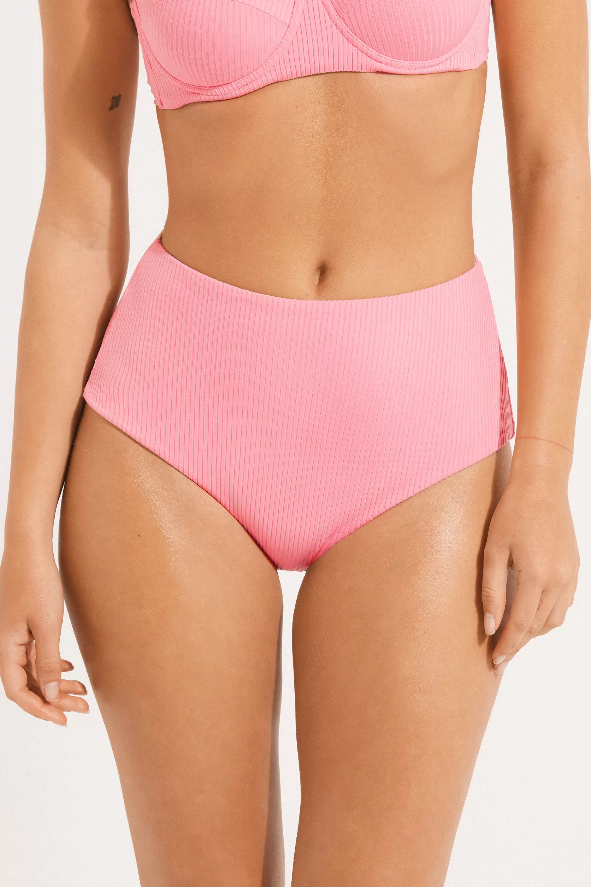 New Bikini Slip Alto Microfibra Riciclata Costine - Slip - Donna | Bikini | Bikini Slip
