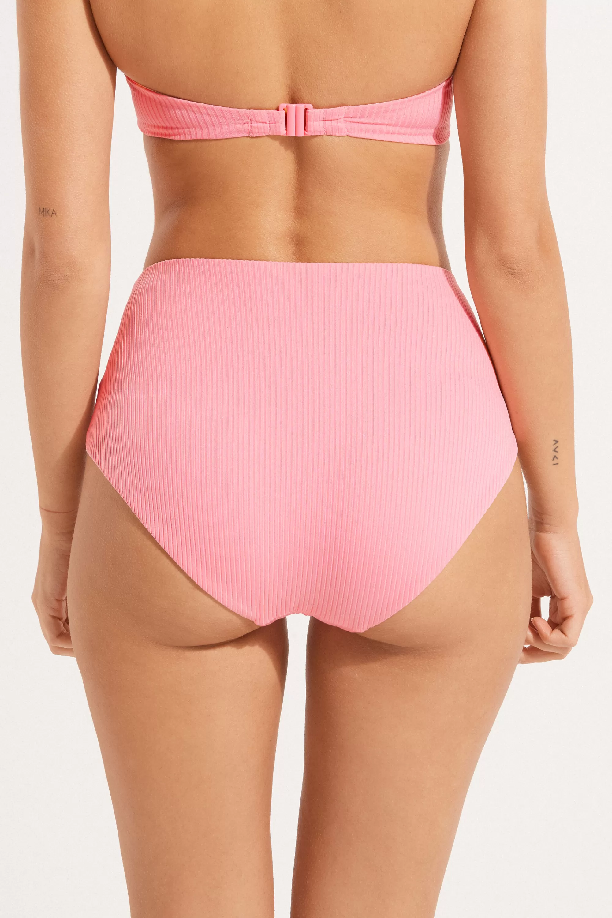New Bikini Slip Alto Microfibra Riciclata Costine - Slip - Donna | Bikini | Bikini Slip