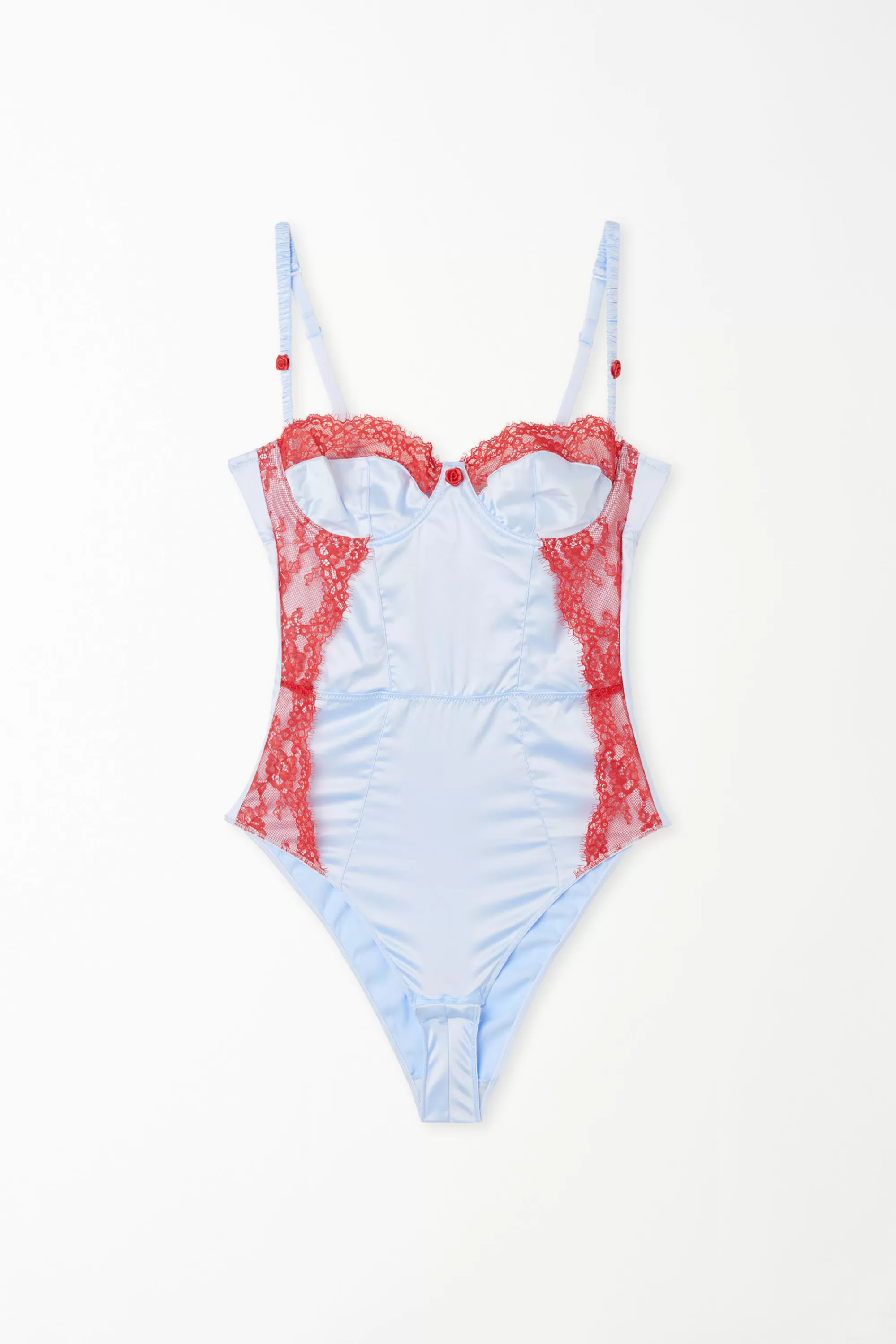 New Body A Balconcino E Spalline Sottili Pastel Baby Satin - Body Intimo - Donna | Lingerie | Completi intimi