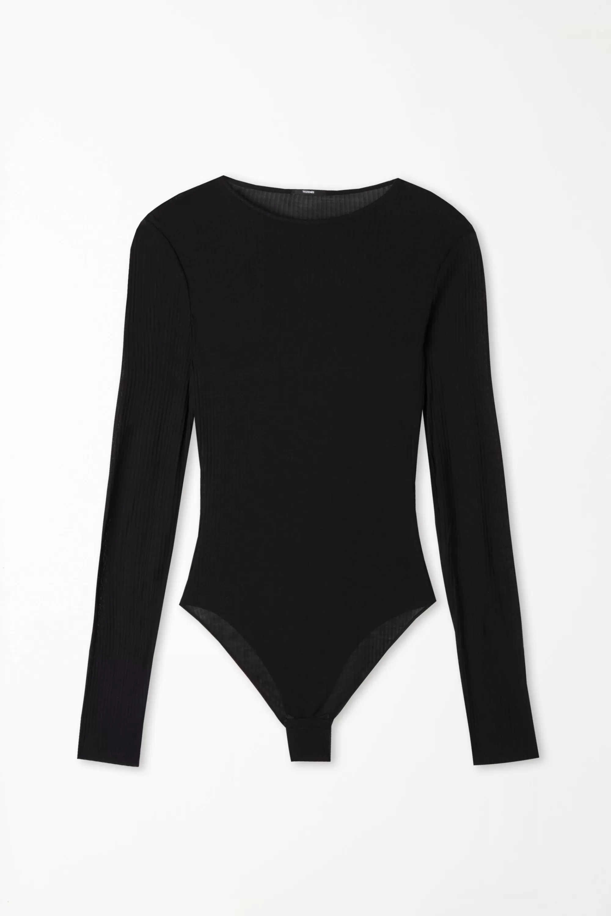 Online Body Manica Lunga Girocollo Viscosa Ultraleggera A Costine - Body - Donna | Body | Maglie maniche lunghe