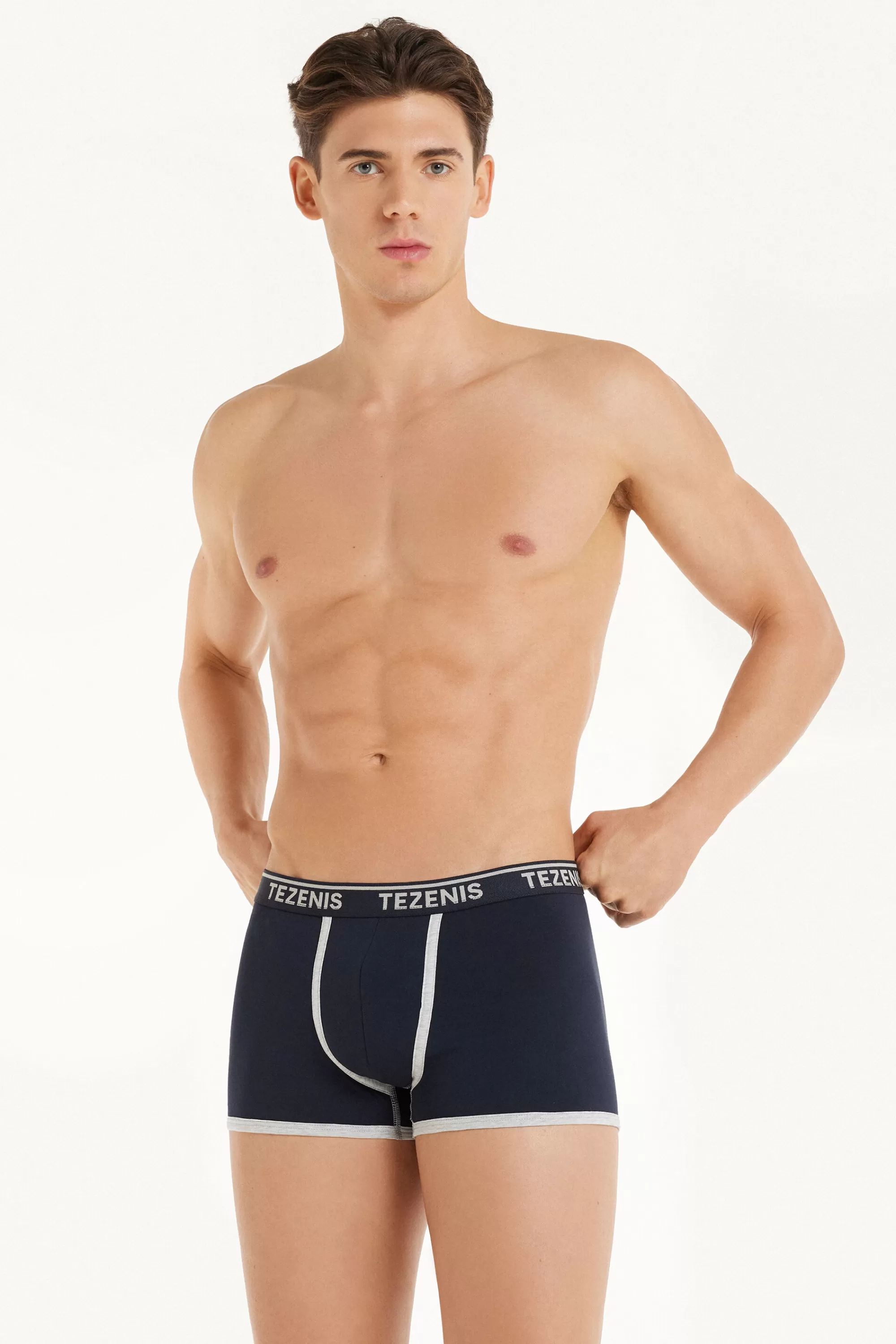 Discount Boxer In Cotone Bordi A Contrasto Con Logo - Boxer - Uomo | Boxer