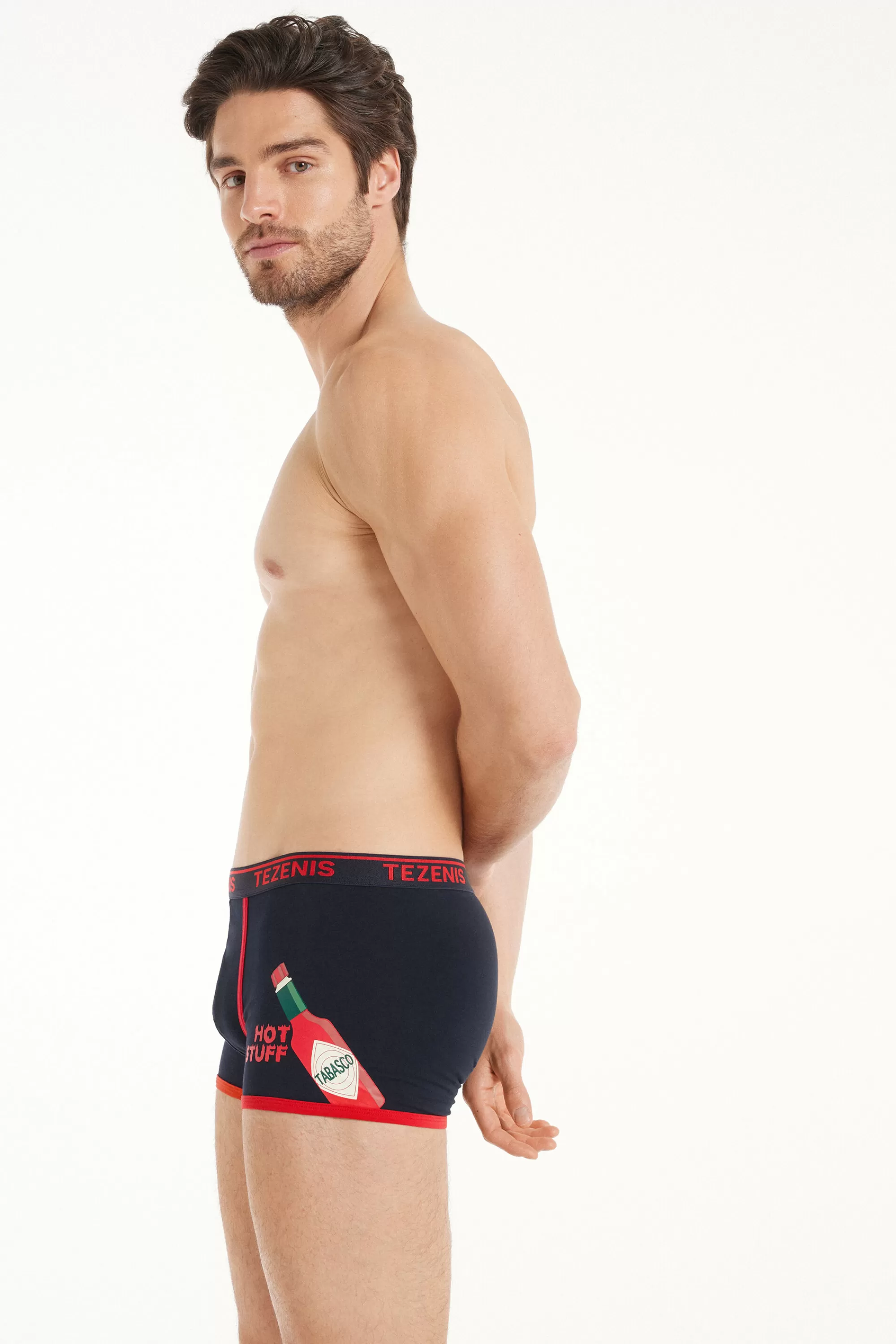 Flash Sale Boxer In Cotone Stampato Bordi A Contrasto Con Logo - Boxer - Uomo | Boxer