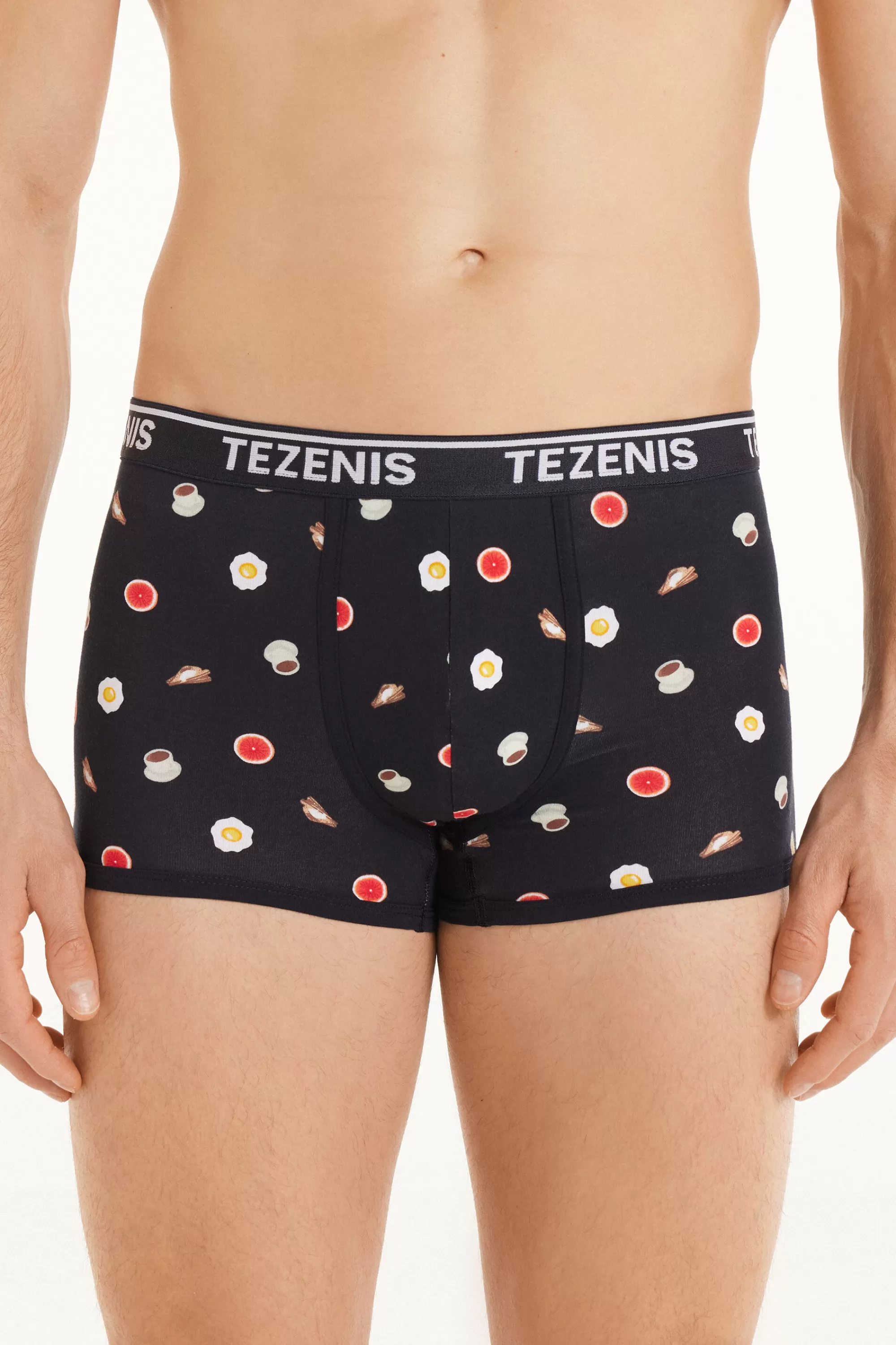 Shop Boxer In Cotone Stampato Bordi A Contrasto Con Logo - Boxer - Uomo | Boxer
