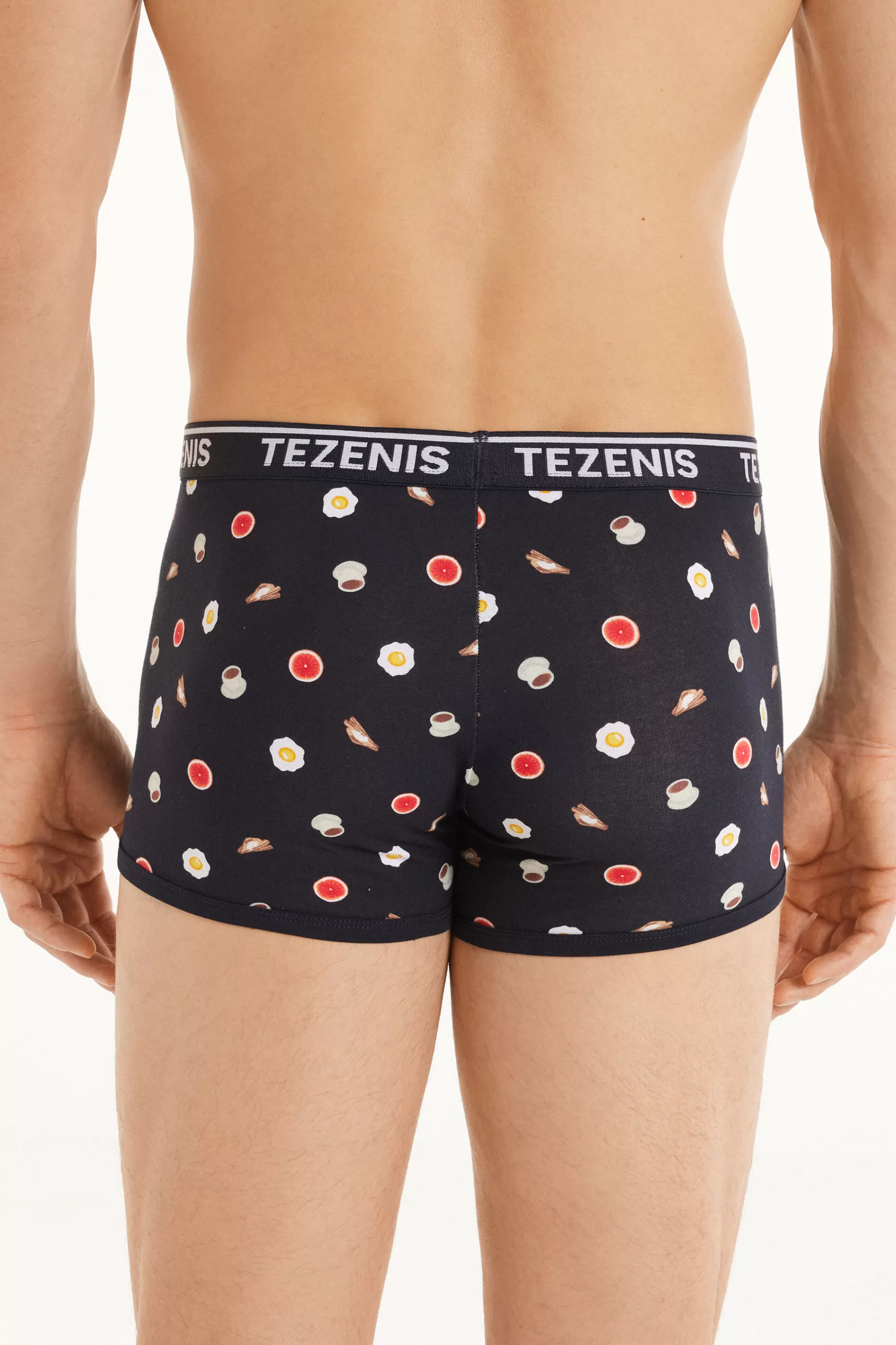 Shop Boxer In Cotone Stampato Bordi A Contrasto Con Logo - Boxer - Uomo | Boxer