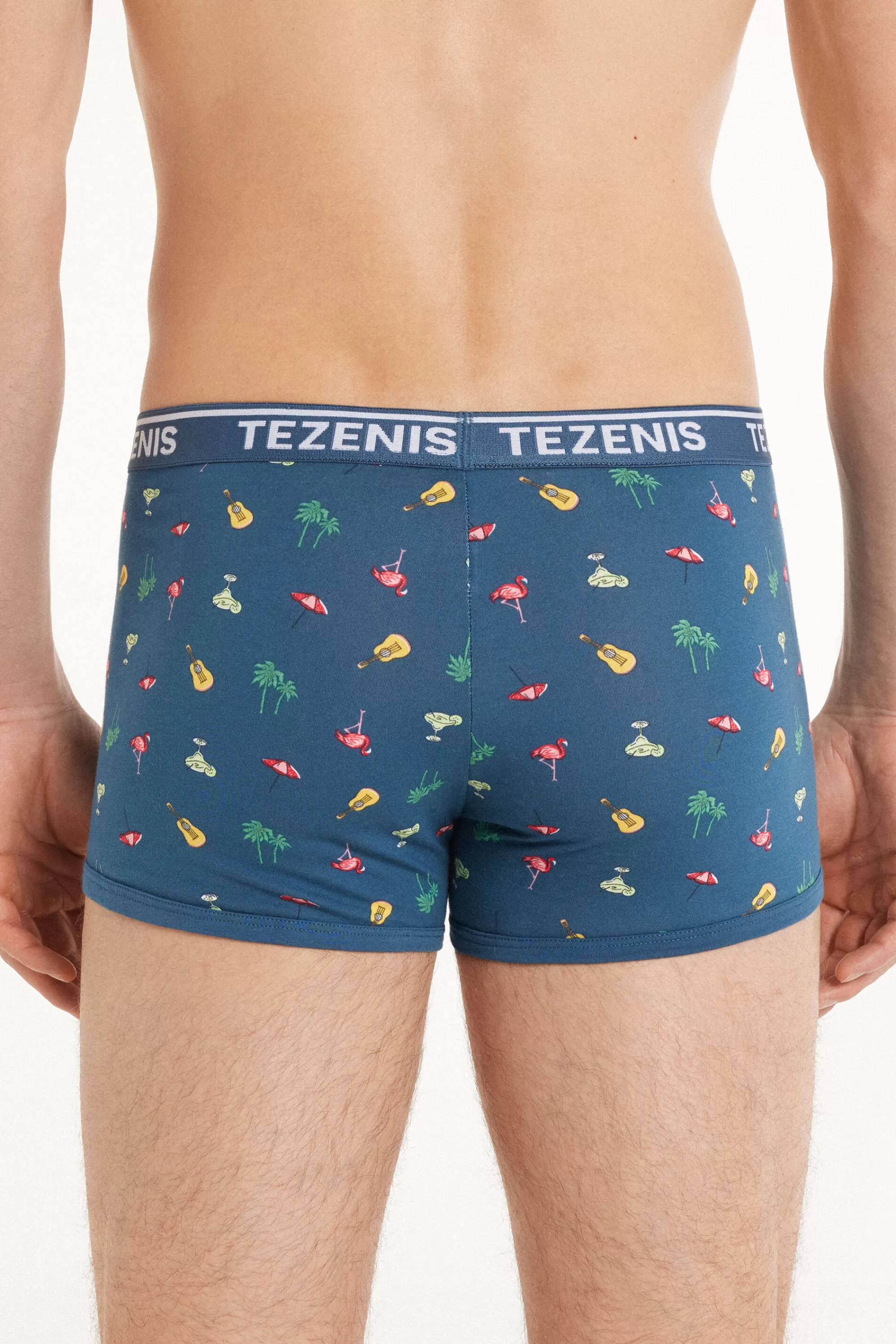 Outlet Boxer In Cotone Stampato Bordi A Contrasto Con Logo - Boxer - Uomo | Boxer