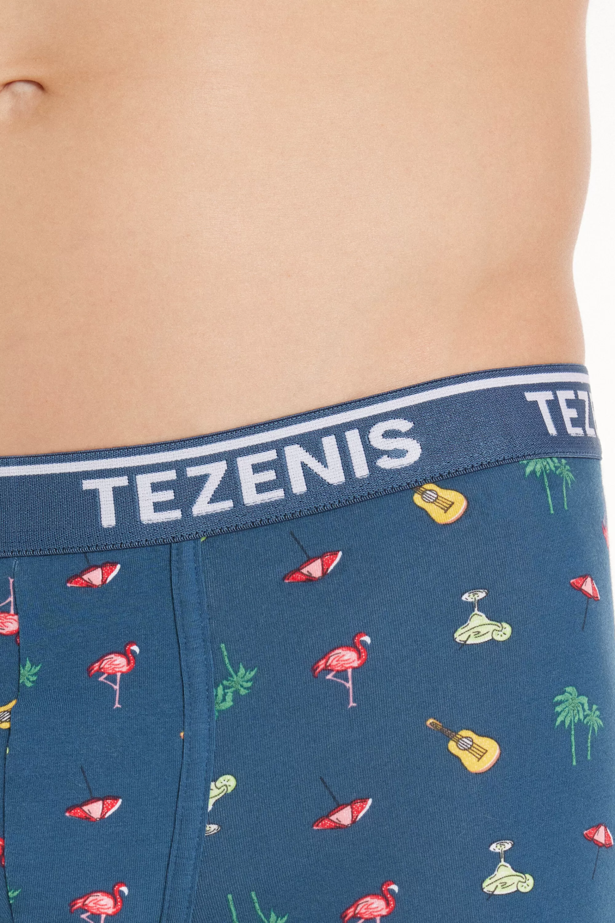 Outlet Boxer In Cotone Stampato Bordi A Contrasto Con Logo - Boxer - Uomo | Boxer