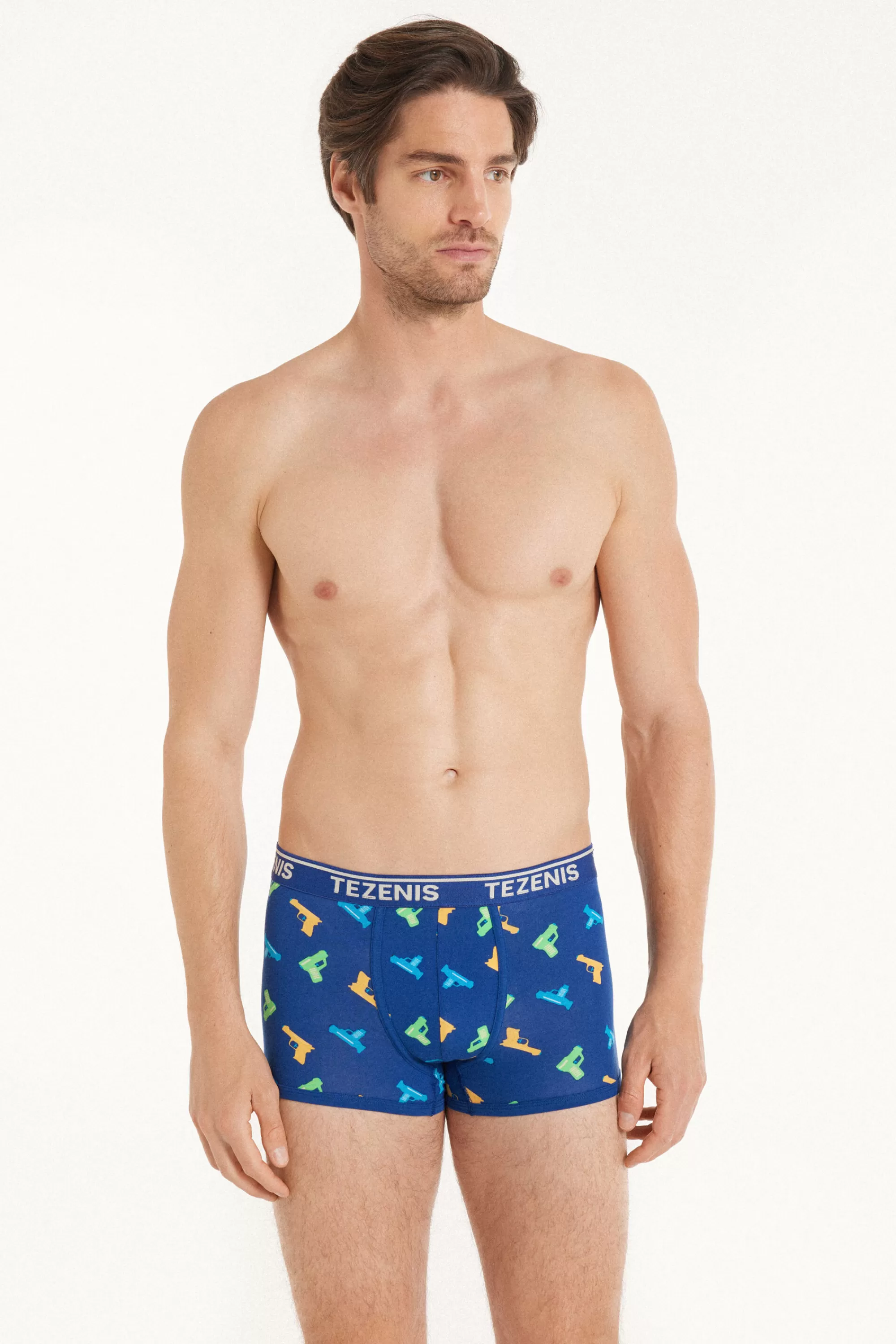 Fashion Boxer In Cotone Stampato Bordi A Contrasto Con Logo - Boxer - Uomo | Boxer