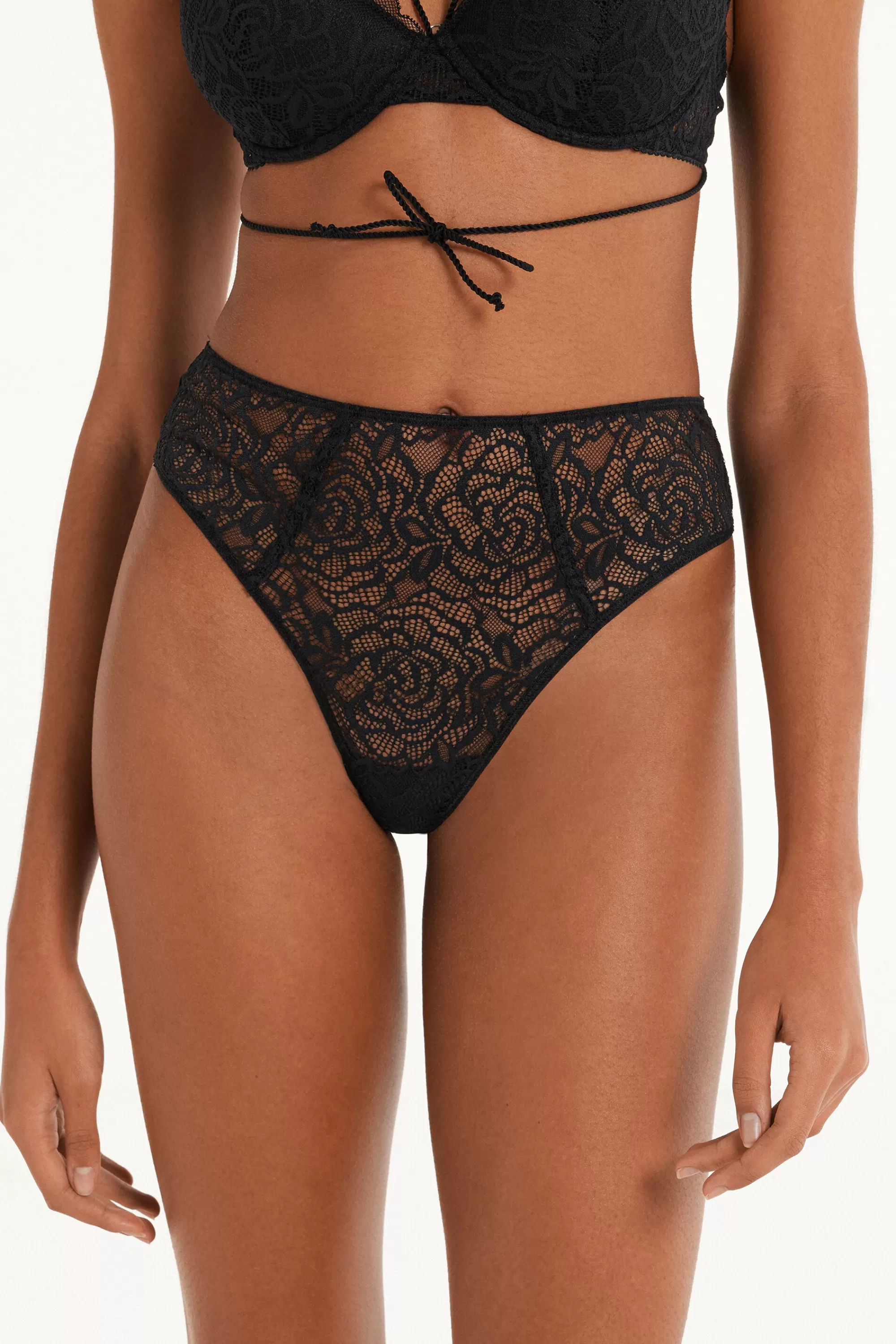 Store Brasiliano Sgambato Vita Alta After Midnight Lace - Brasiliana - Donna | Completi intimi | Slip