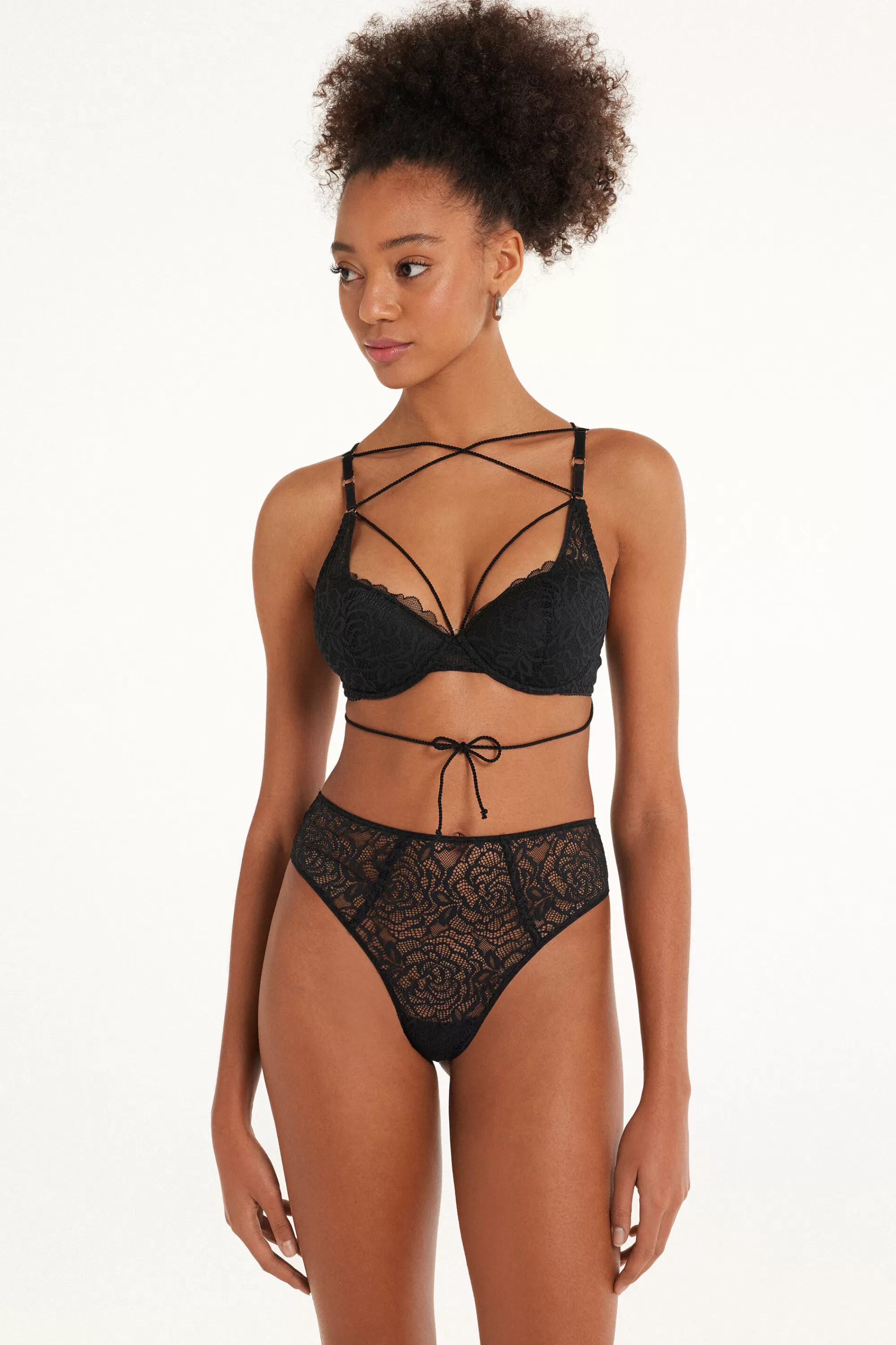 Store Brasiliano Sgambato Vita Alta After Midnight Lace - Brasiliana - Donna | Completi intimi | Slip