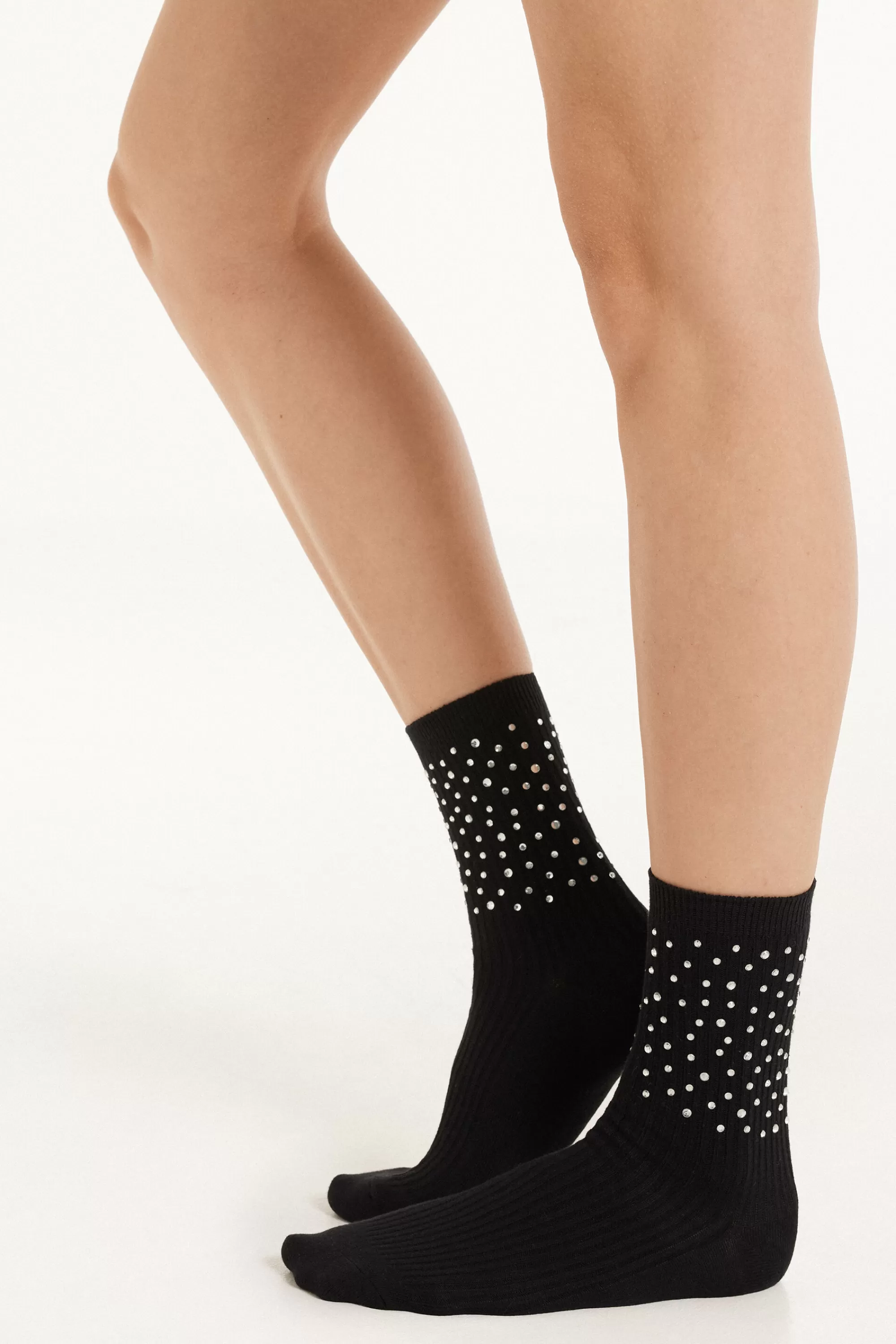 Discount Calzini Corti A Costine Con Applicazioni Strass - Calzini E Fantasmini - Donna | Calzini e Fantasmini