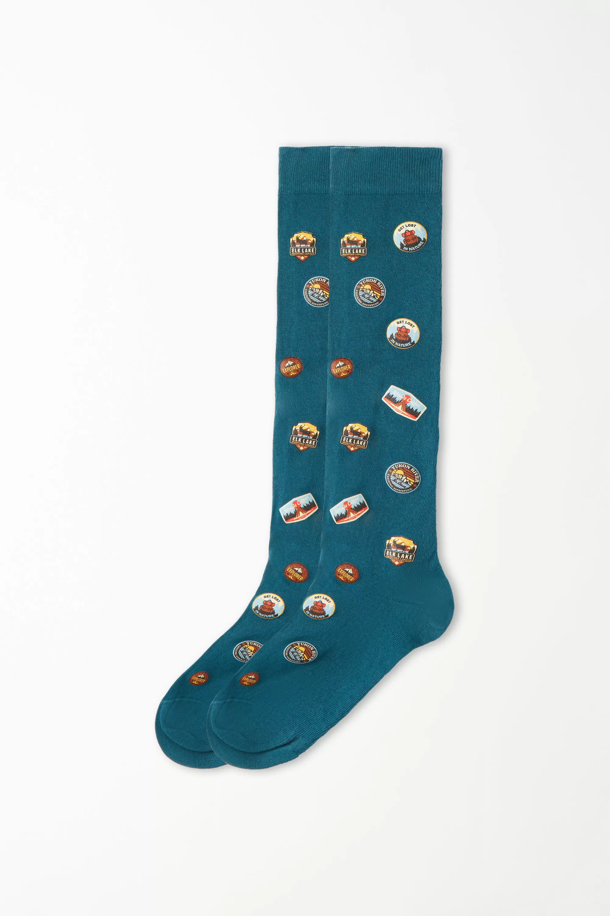 Clearance Calzini Lunghi Uomo In Cotone Con Stampa - Calze Lunghe - Uomo | Calze lunghe