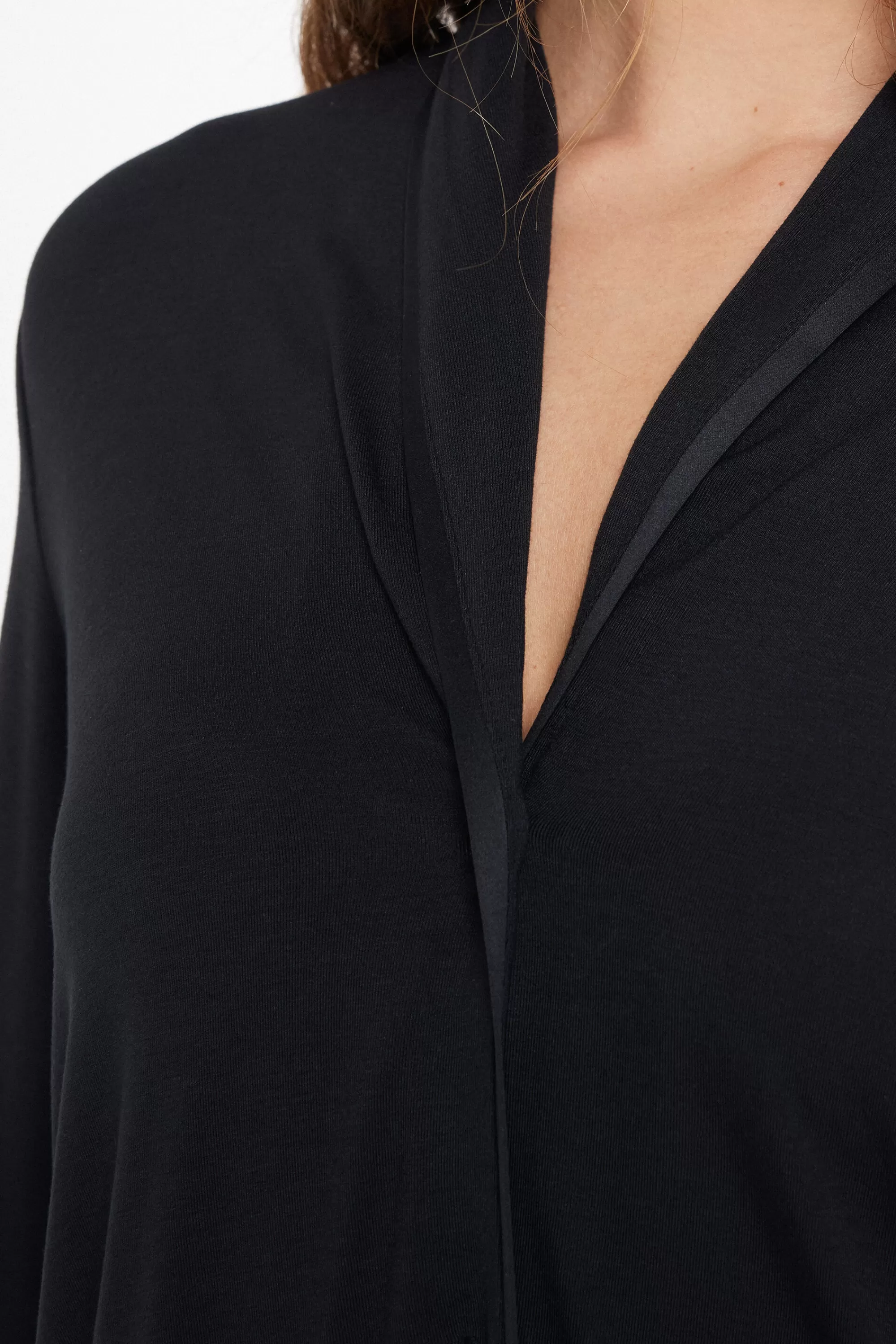Sale Camicia Da Notte Manica Lunga Con Bottoni Profili Raso - Camicie Da Notte E Vestaglie - Donna | Camicie da notte e Vestaglie