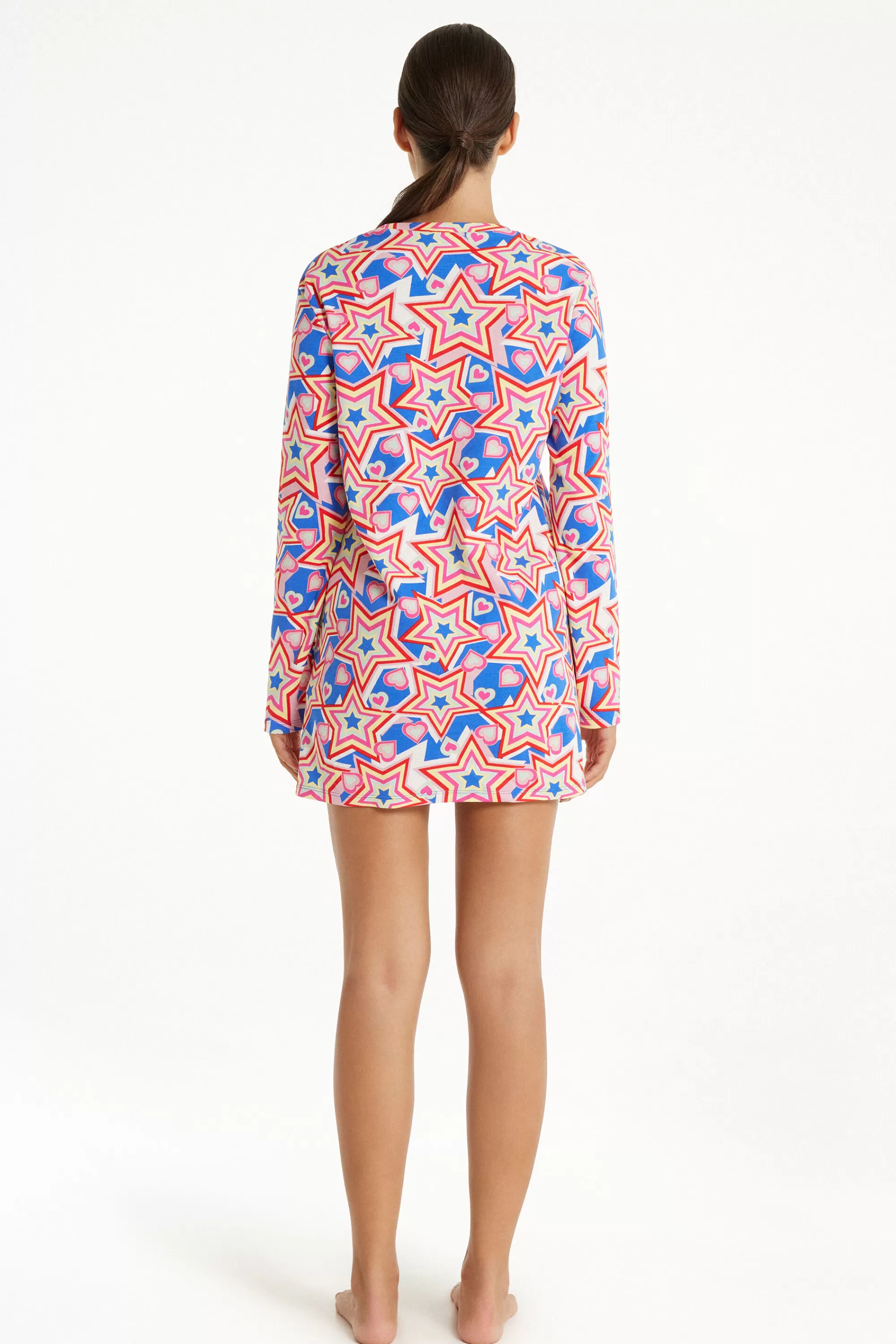 Clearance Camicia Da Notte Manica Lunga Cotone Stampa Stelle - Camicie Da Notte E Vestaglie - Donna | Camicie da notte e Vestaglie