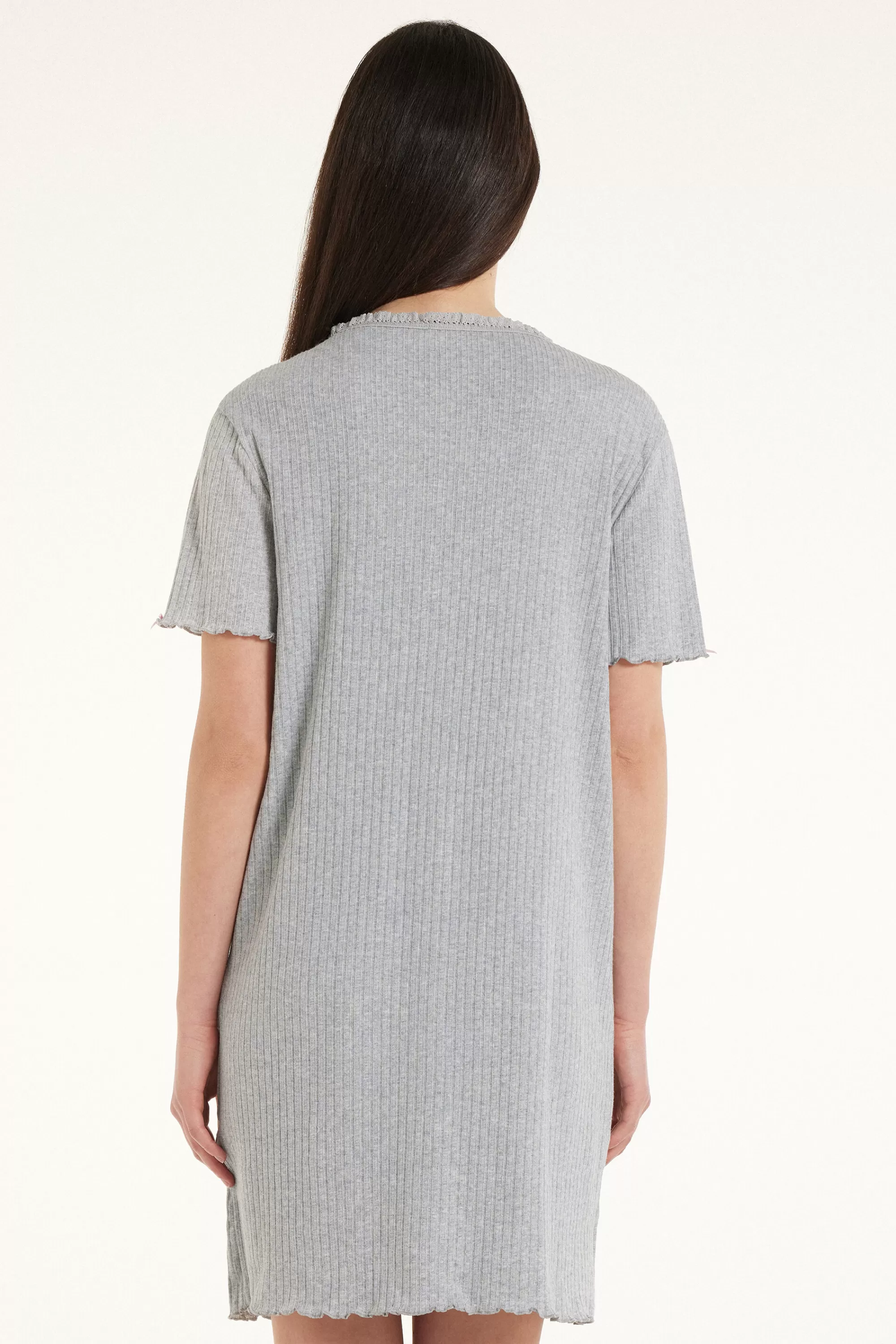Clearance Camicia Da Notte Mezza Manica Aperta Costine Traforate - Camicie Da Notte E Vestaglie - Donna | Camicie da notte e Vestaglie