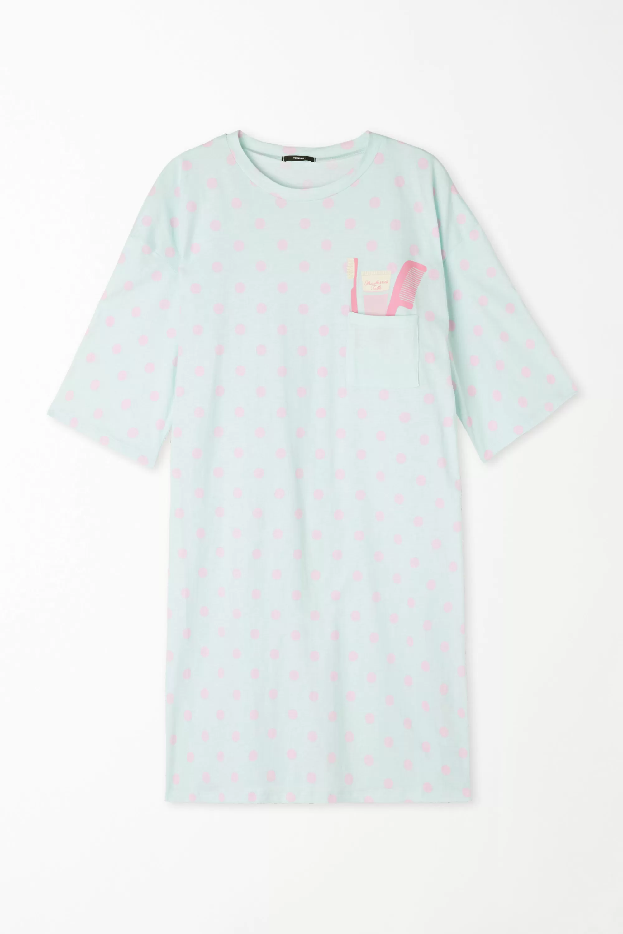 Outlet Camicia Da Notte Mezza Manica Cotone Con Taschino Over - Camicie Da Notte E Vestaglie - Donna | Camicie da notte e Vestaglie