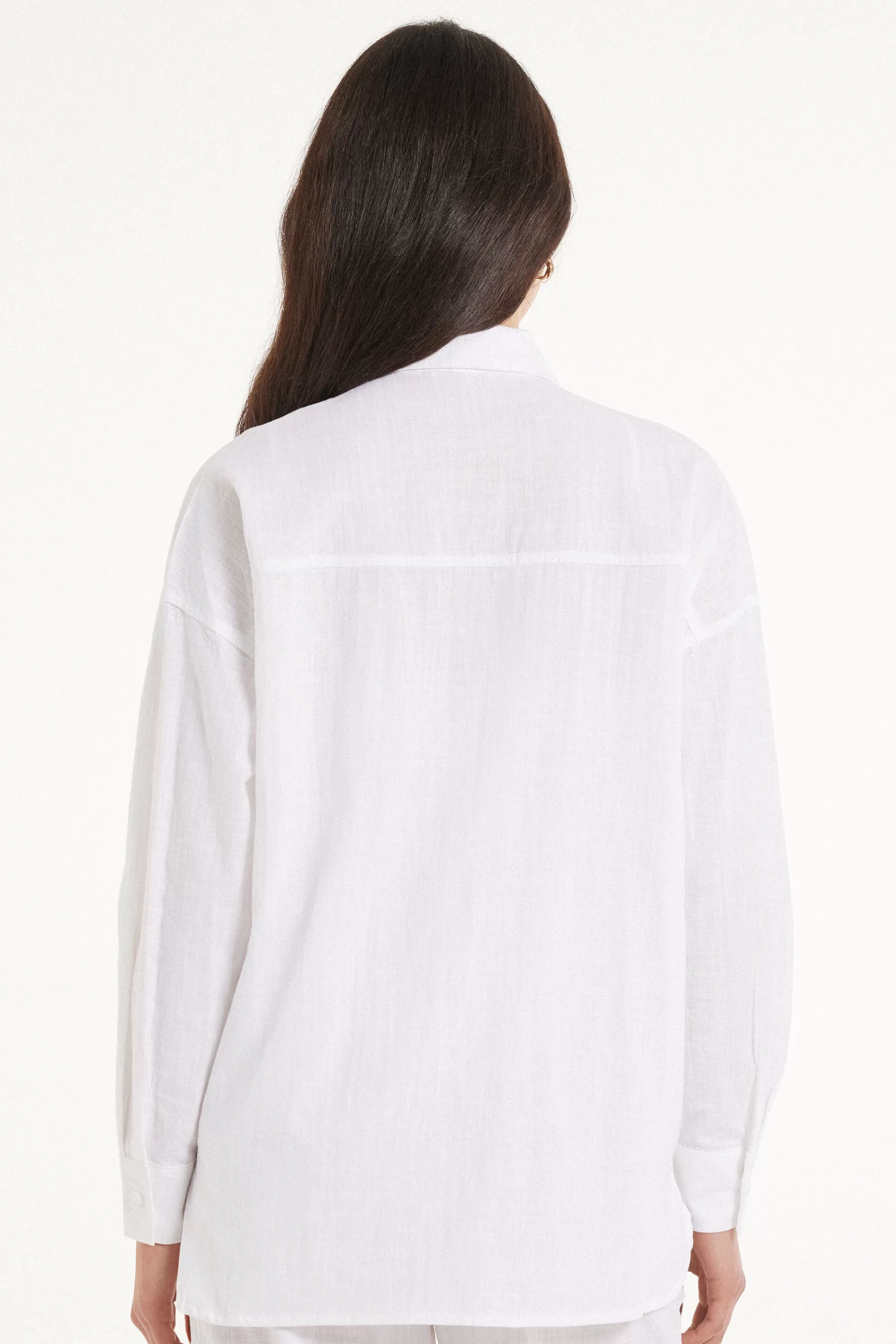 Cheap Camicia Manica Lunga In 100% Cotone Super Leggero - Maglie Maniche Lunghe - Donna | Maglie maniche lunghe