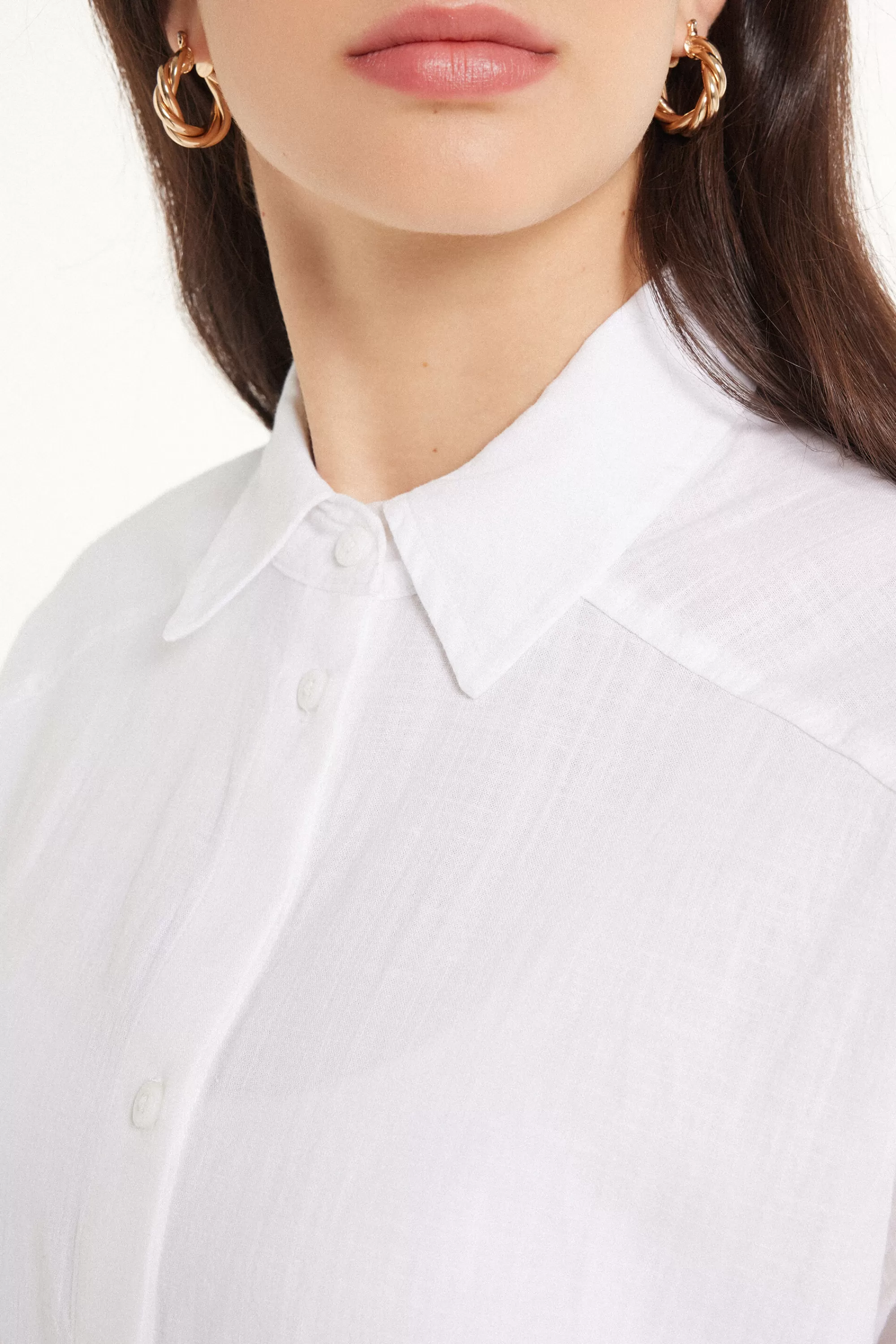 Cheap Camicia Manica Lunga In 100% Cotone Super Leggero - Maglie Maniche Lunghe - Donna | Maglie maniche lunghe