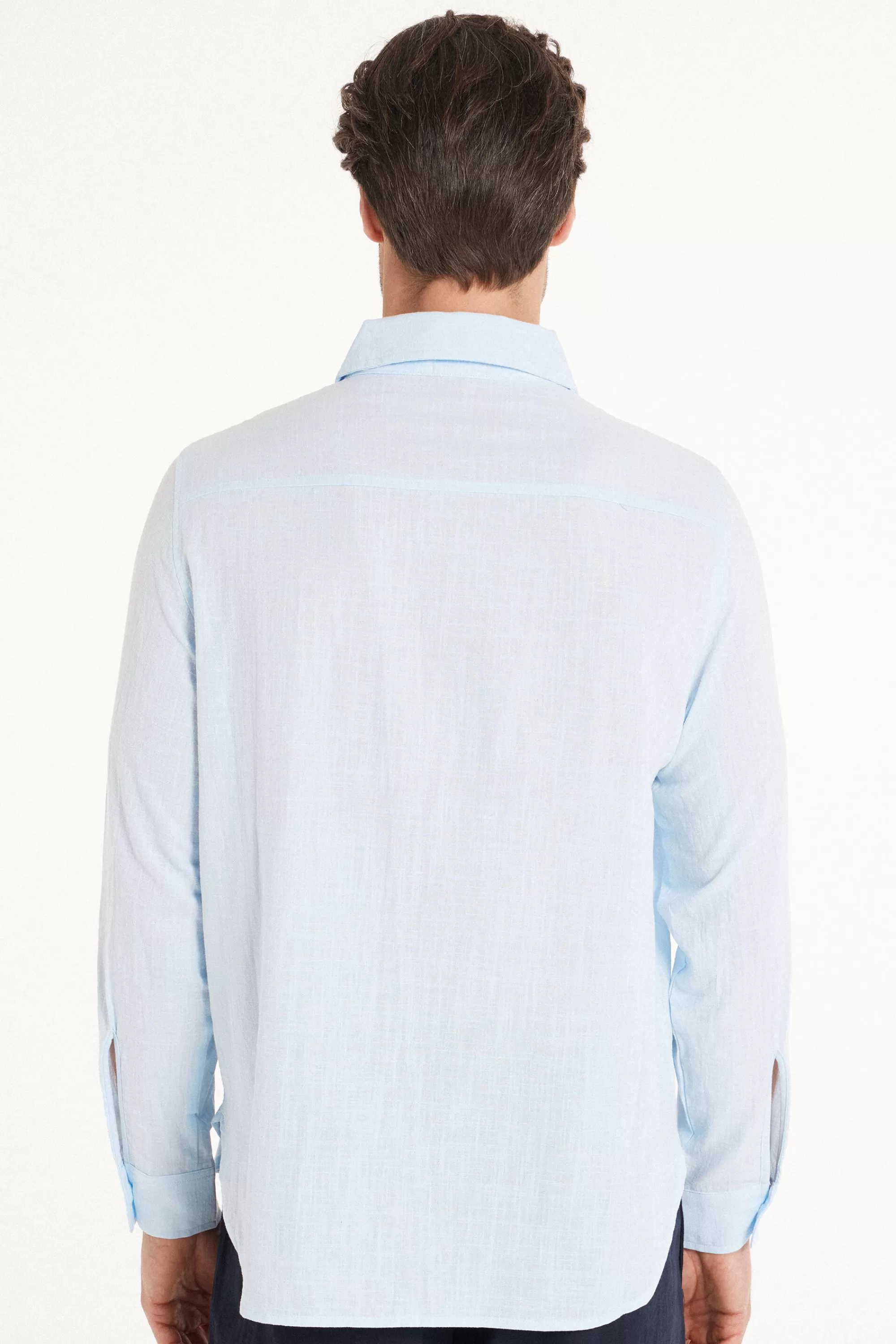 Flash Sale Camicia Manica Lunga In 100% Cotone Super Leggero - Maglie Maniche Lunghe - Uomo | Maglie maniche lunghe