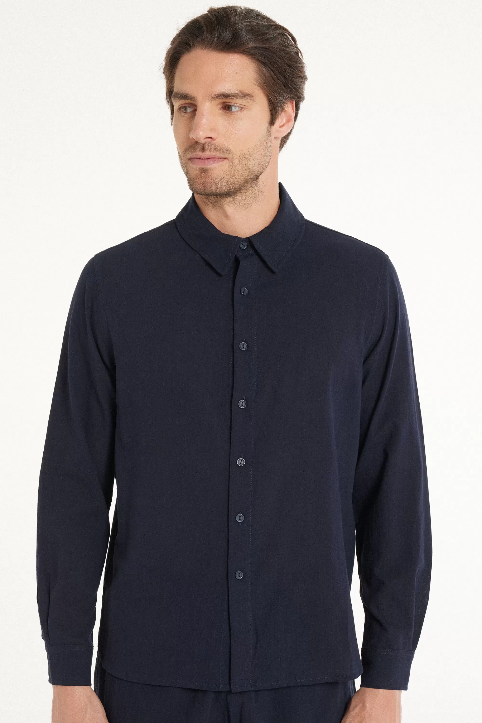 Shop Camicia Manica Lunga In 100% Cotone Super Leggero - Maglie Maniche Lunghe - Uomo | Maglie maniche lunghe