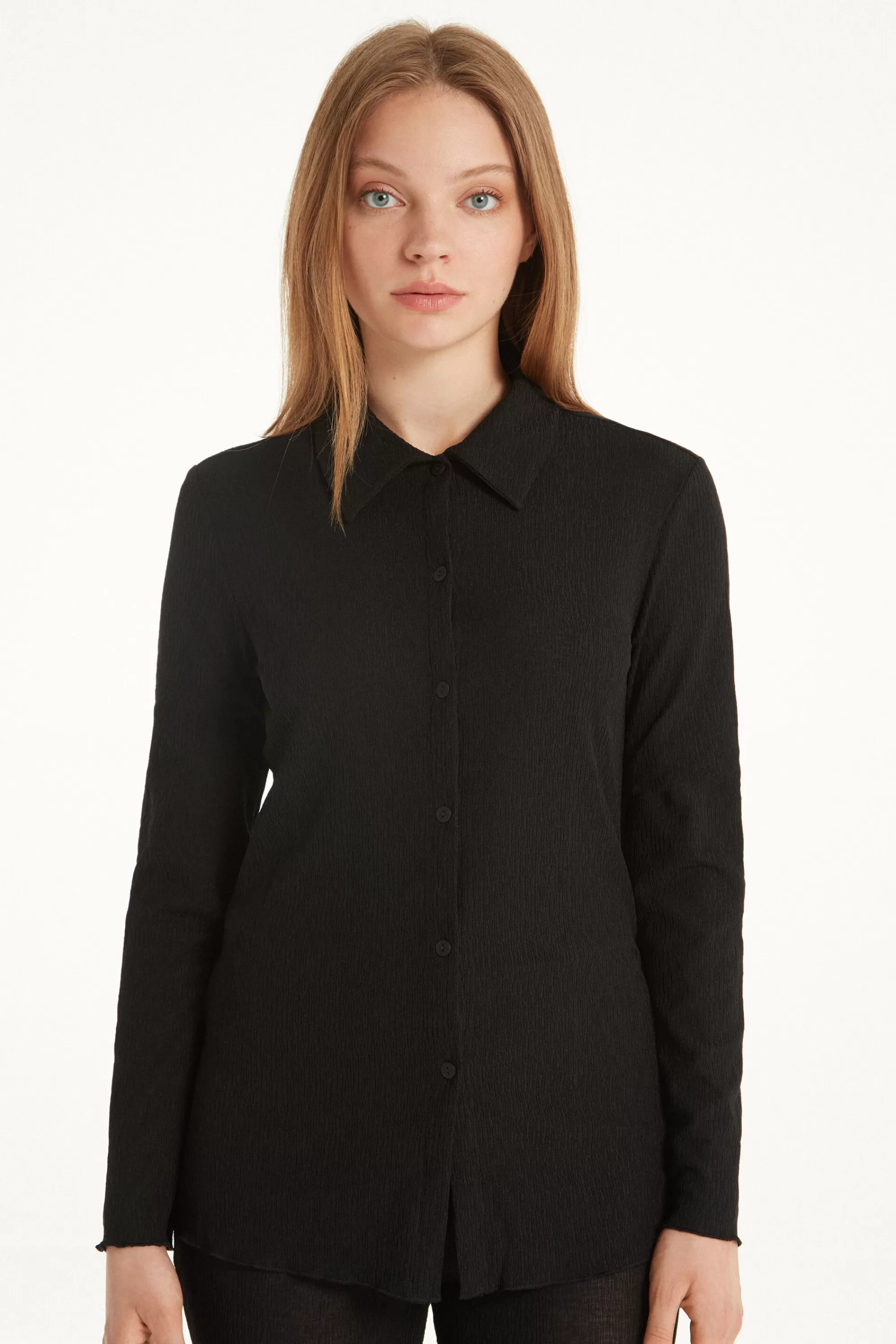 Flash Sale Camicia Manica Lunga In Crepe - Maglie Maniche Lunghe - Donna | Maglie maniche lunghe