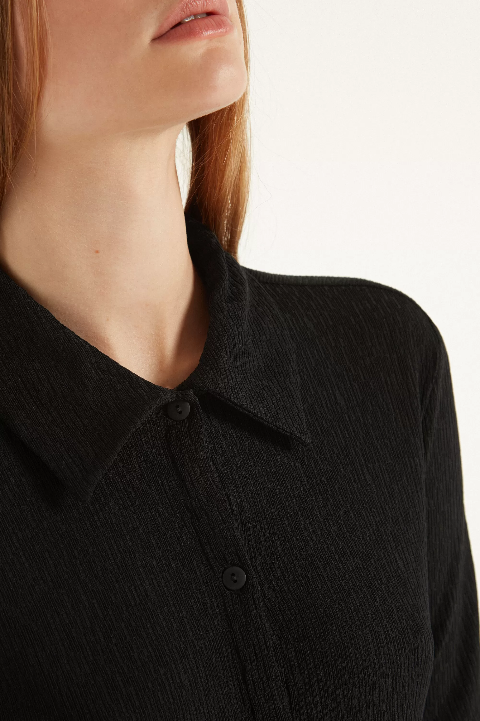 Flash Sale Camicia Manica Lunga In Crepe - Maglie Maniche Lunghe - Donna | Maglie maniche lunghe