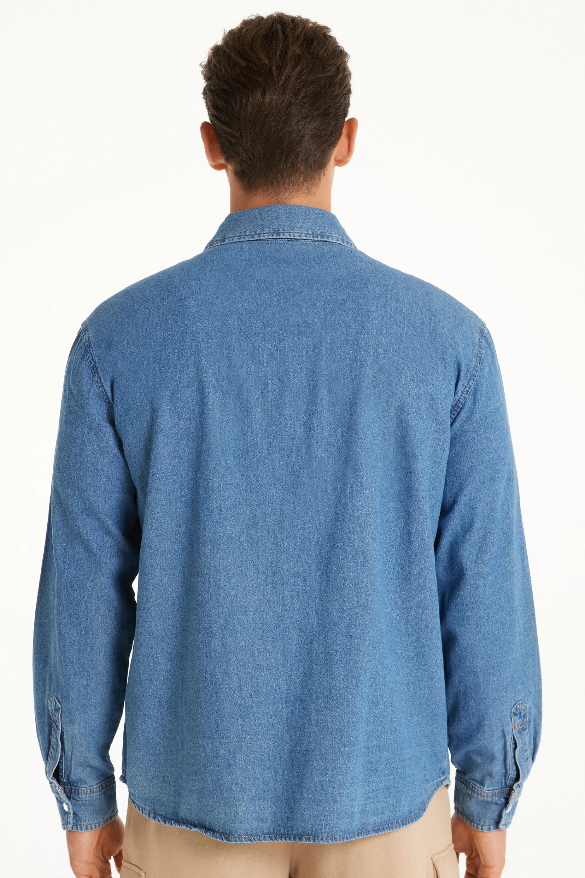 Sale Camicia Manica Lunga In Denim - Maglie Maniche Lunghe - Uomo | Maglie maniche lunghe