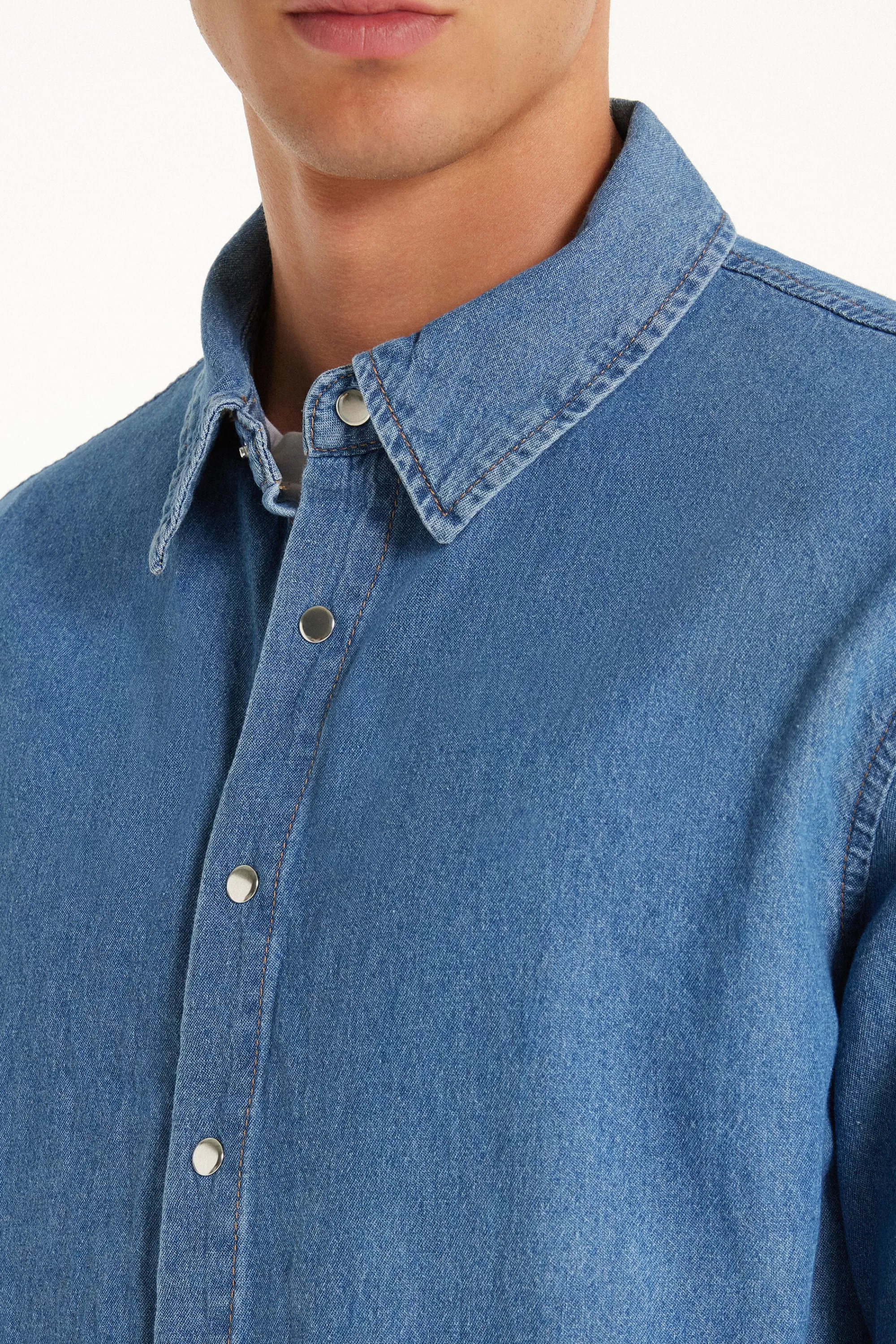 Sale Camicia Manica Lunga In Denim - Maglie Maniche Lunghe - Uomo | Maglie maniche lunghe