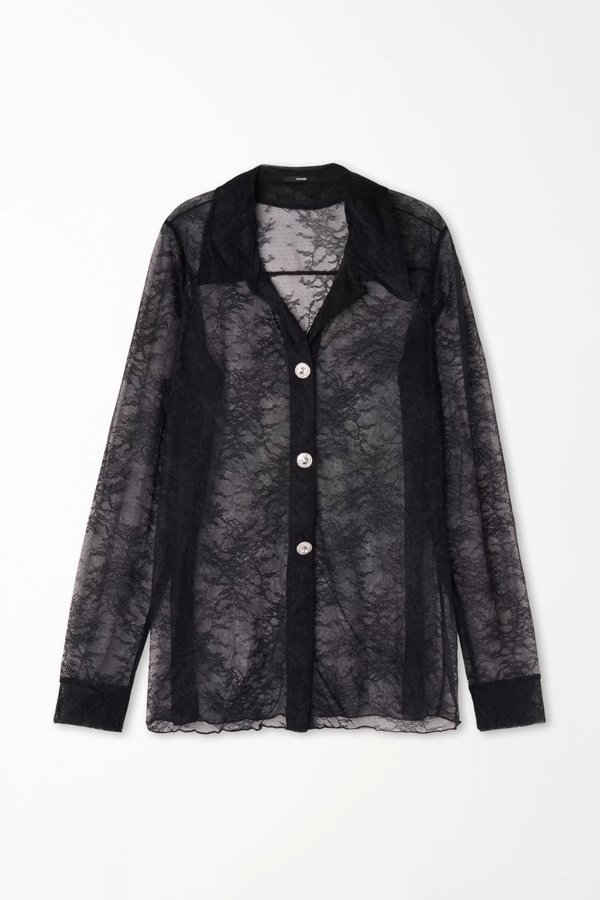 Fashion Camicia Manica Lunga In Pizzo Last Night Lace - Maglie Maniche Lunghe - Donna | Canotte e Top | Maglie maniche lunghe