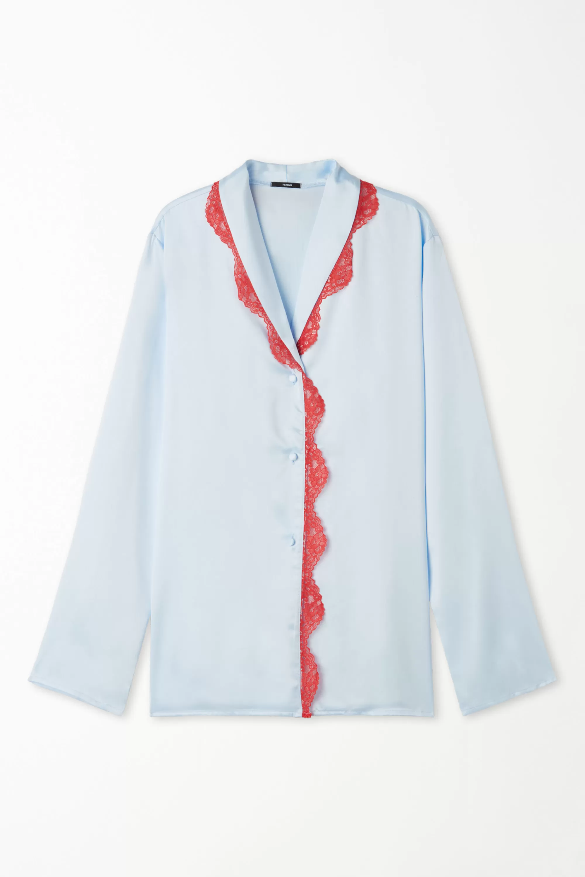 Best Sale Camicia Manica Lunga In Raso Pastel Baby Satin - Maglie Maniche Lunghe - Donna | Canotte e Top | Maglie maniche lunghe