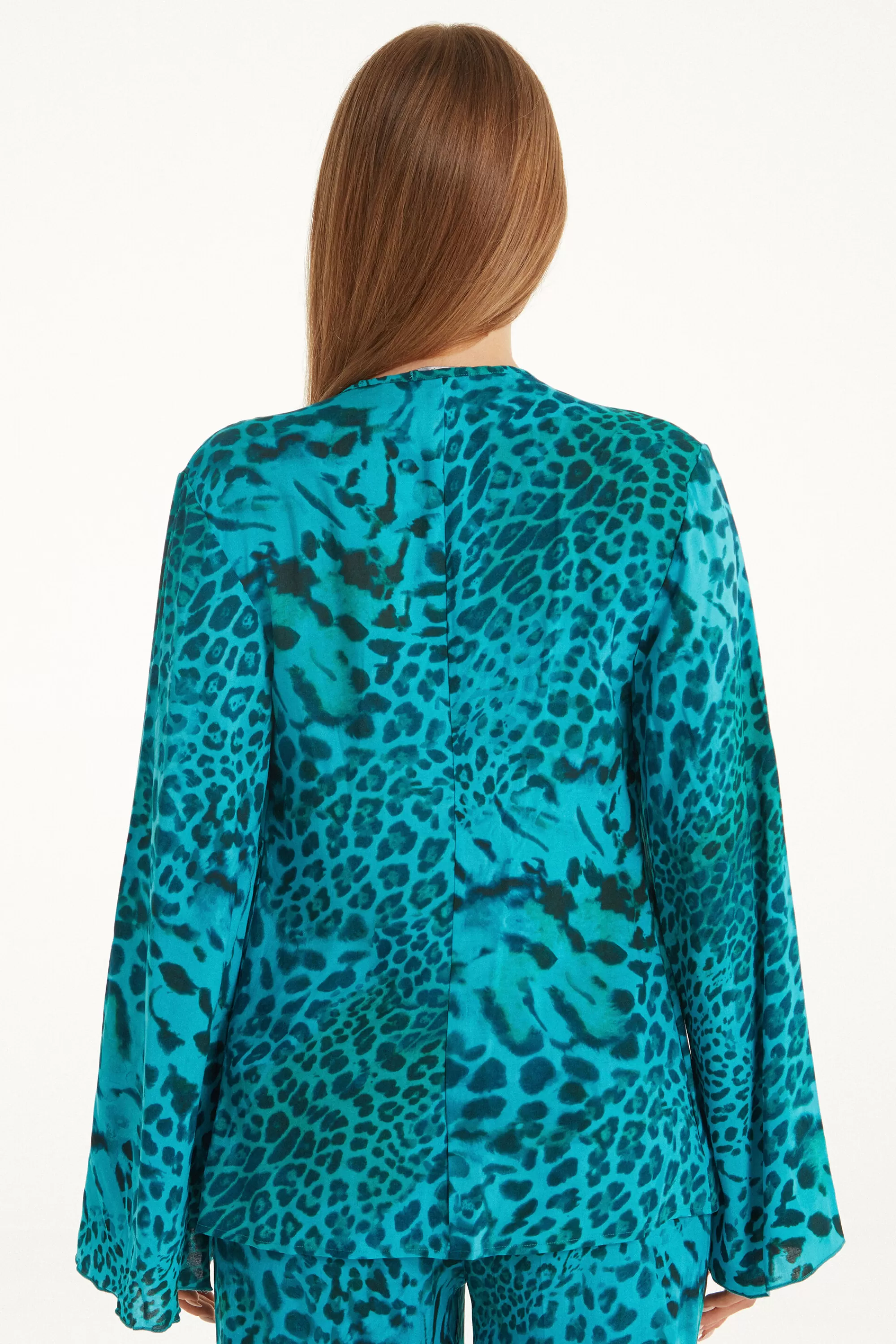 Discount Camicia Manica Lunga In Viscosa Con Laccetti - Maglie Maniche Lunghe - Donna | Maglie maniche lunghe