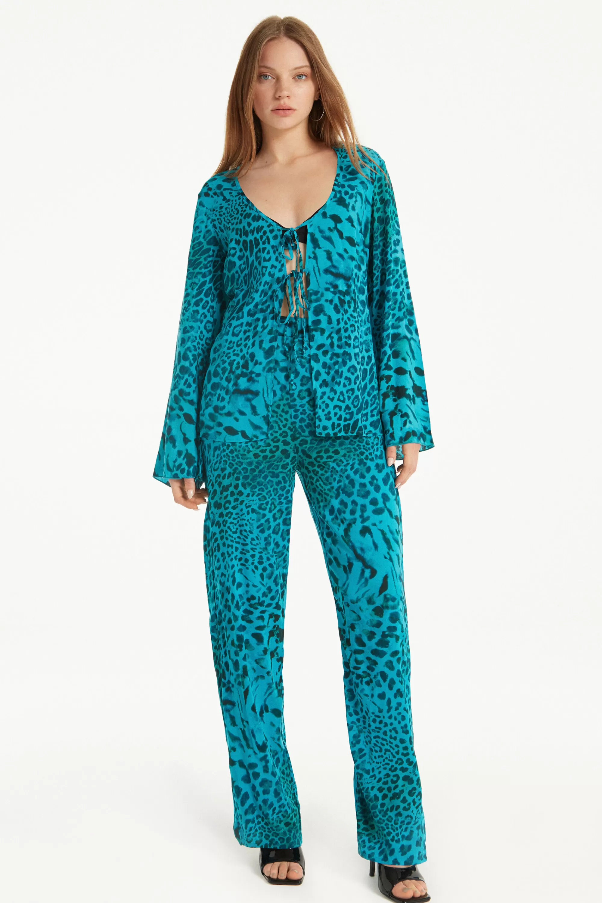 Discount Camicia Manica Lunga In Viscosa Con Laccetti - Maglie Maniche Lunghe - Donna | Maglie maniche lunghe