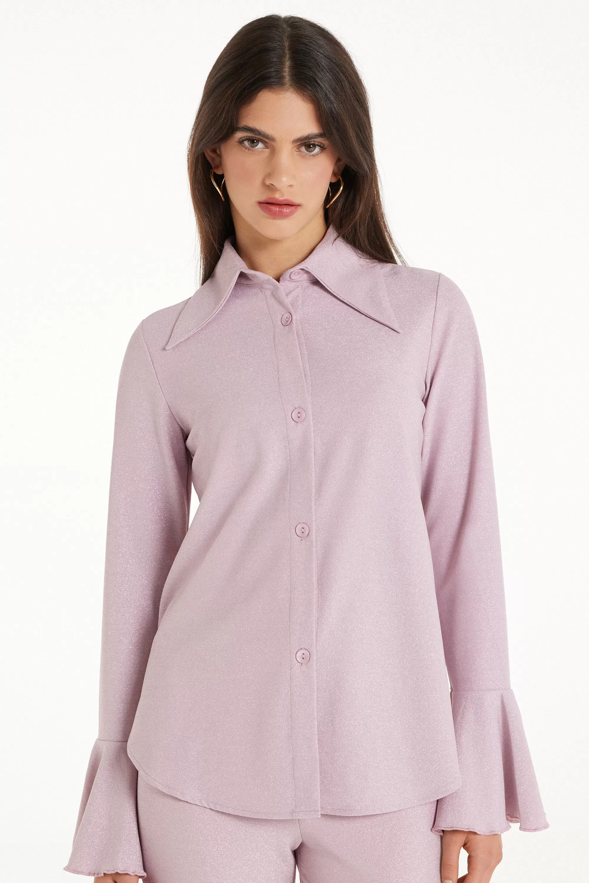 Outlet Camicia Manica Lunga Laminata - Pigiami Combinabili - Donna | Maglie maniche lunghe | Pigiami combinabili