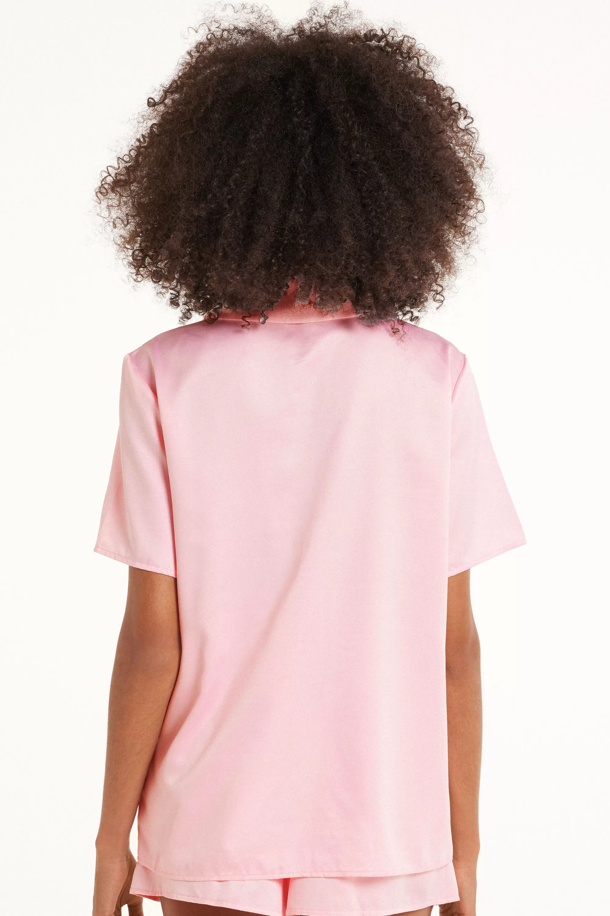 Online Camicia Mezza Manica In Raso Con Cuori Strass - Pigiami Corti - Donna | Pigiami corti