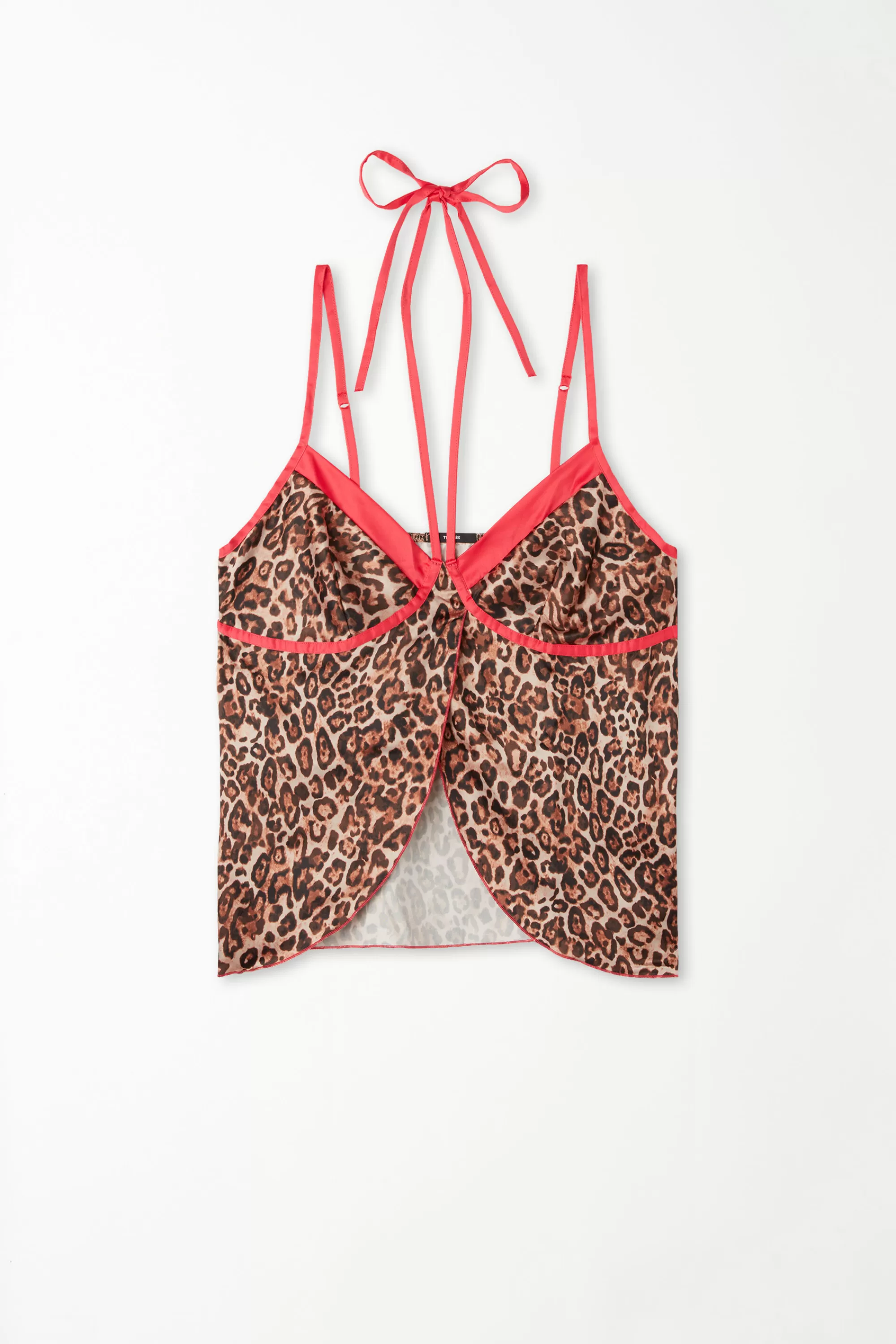 Shop Canotta Aperta Raso Strawberry Leopard - Canotte E Top - Donna | Canotte e Top