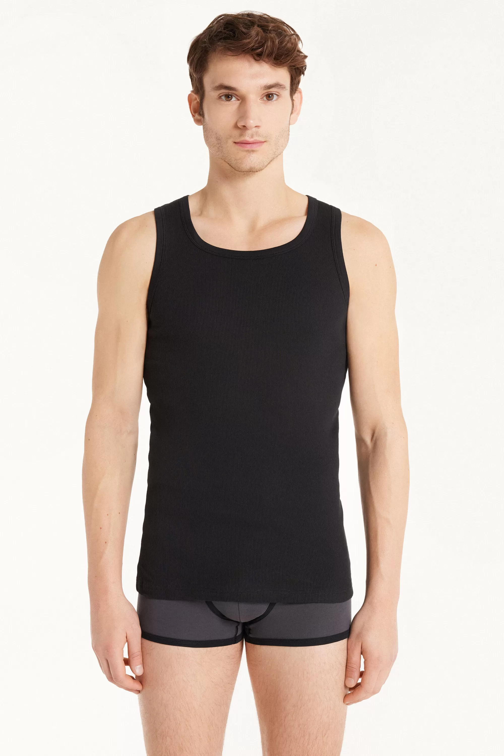 Sale Canotta In Cotone A Costina - Canotte - Uomo | Canotte