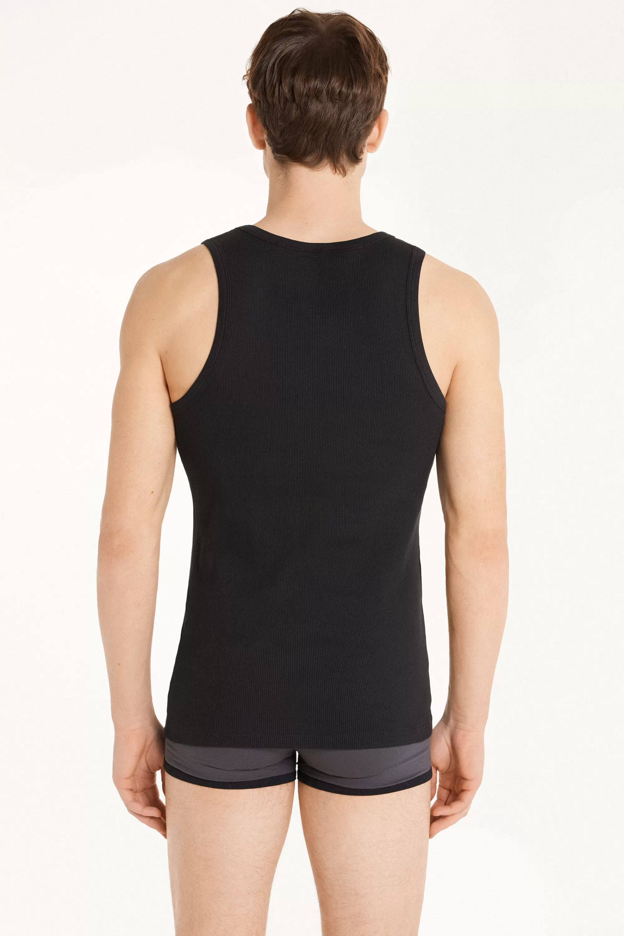 Sale Canotta In Cotone A Costina - Canotte - Uomo | Canotte