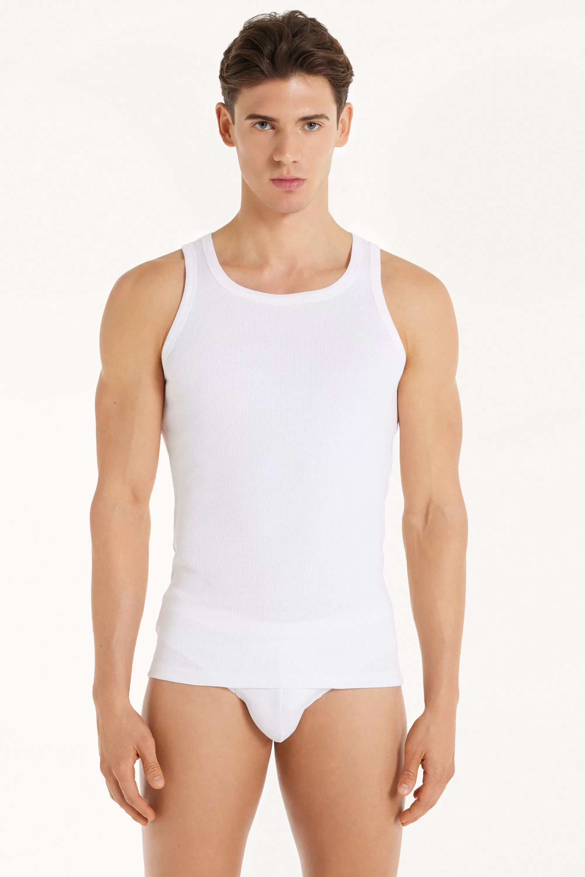 Clearance Canotta In Cotone A Costina - Canotte - Uomo | Canotte