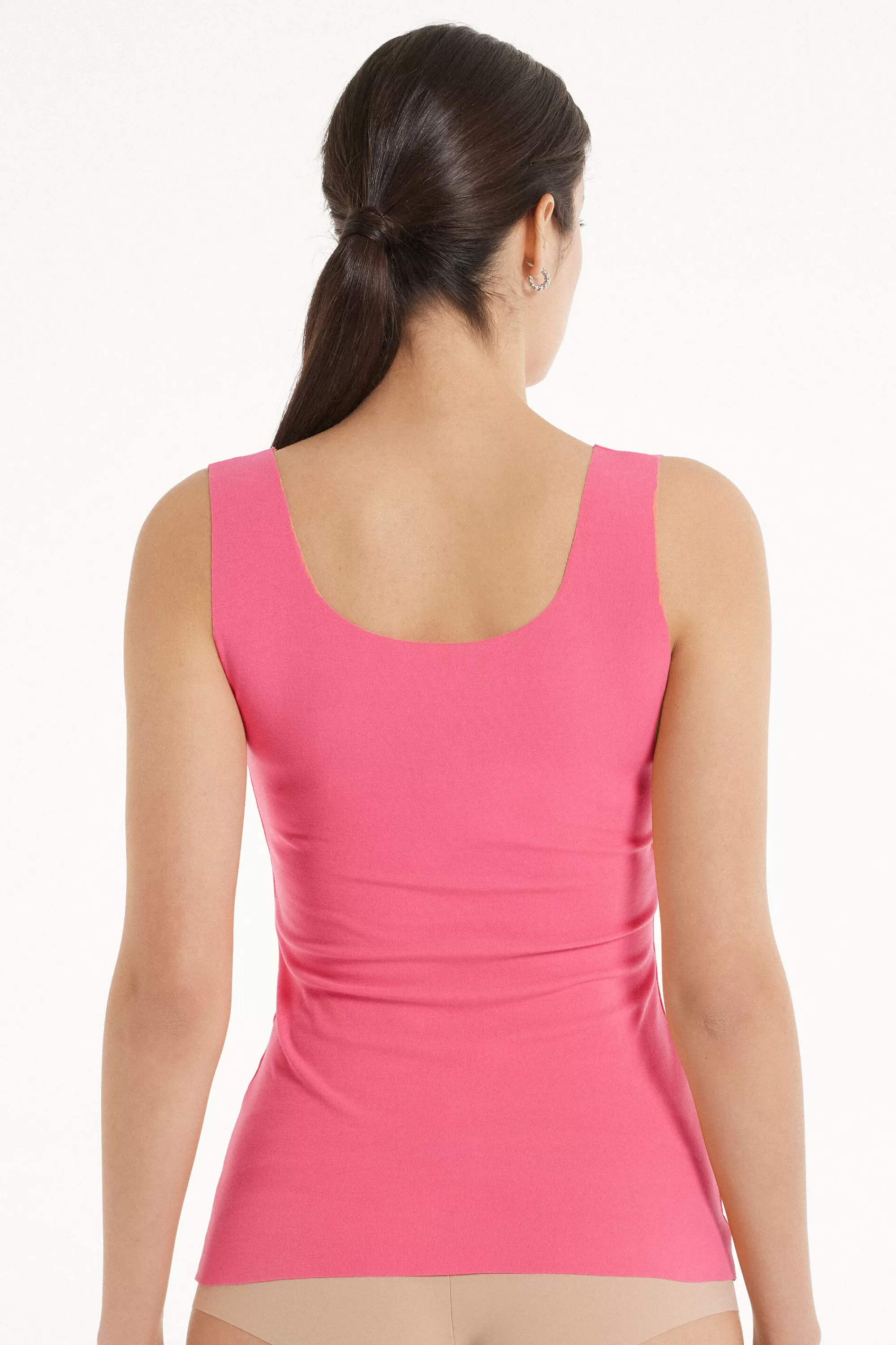 Cheap Canotta In Cotone Taglio Vivo - Canotte E Top - Donna | Top e T-shirt | Canotte e Top
