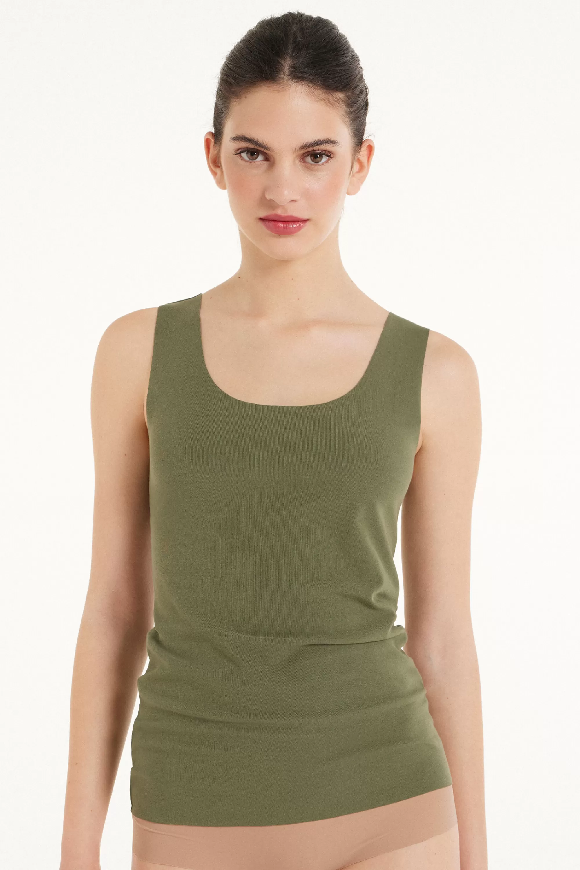 Shop Canotta In Cotone Taglio Vivo - Canotte E Top - Donna | Canotte e Top