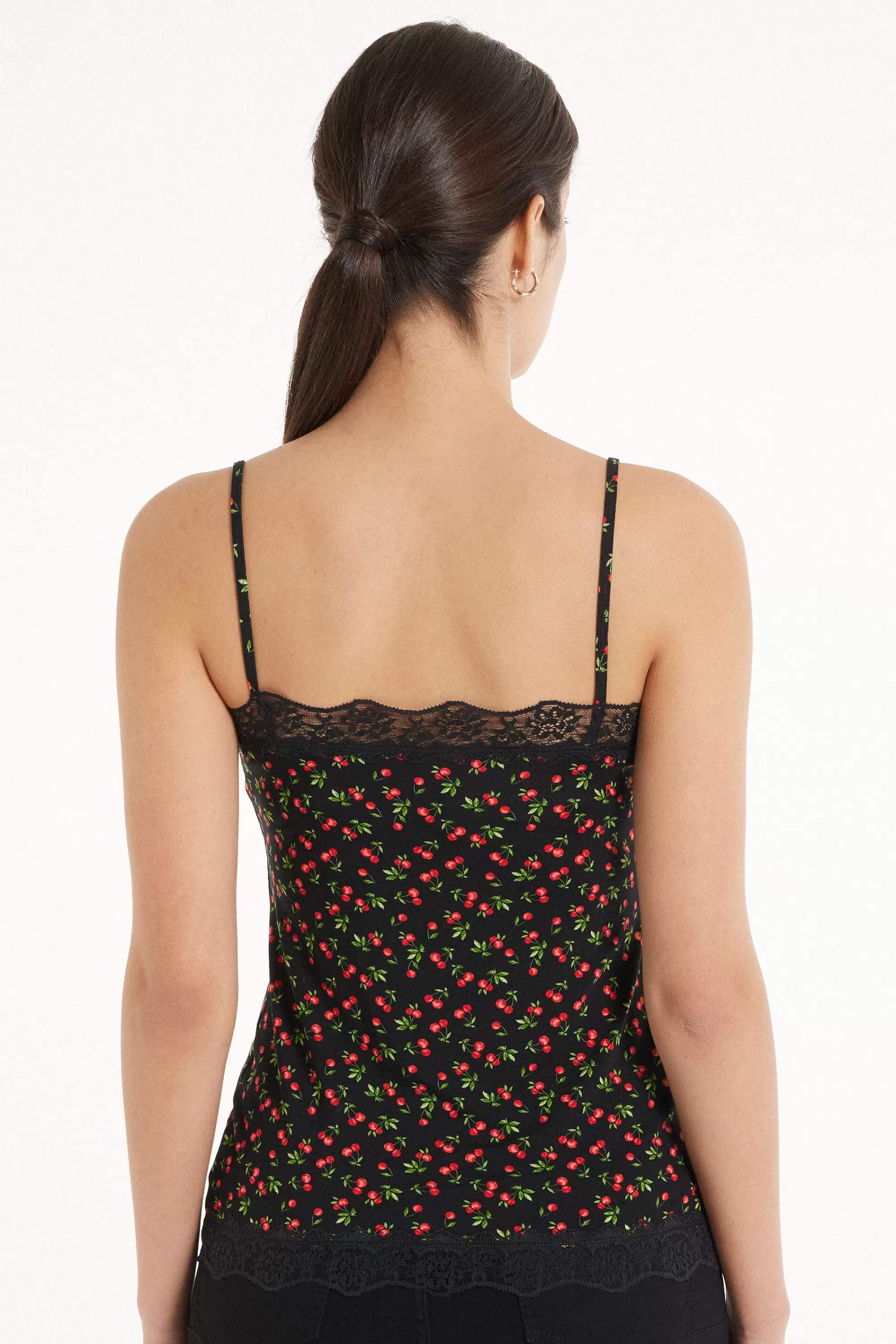 Clearance Canotta Scollo A V Con Inserto In Pizzo - Canotte E Top - Donna | Canotte e Top