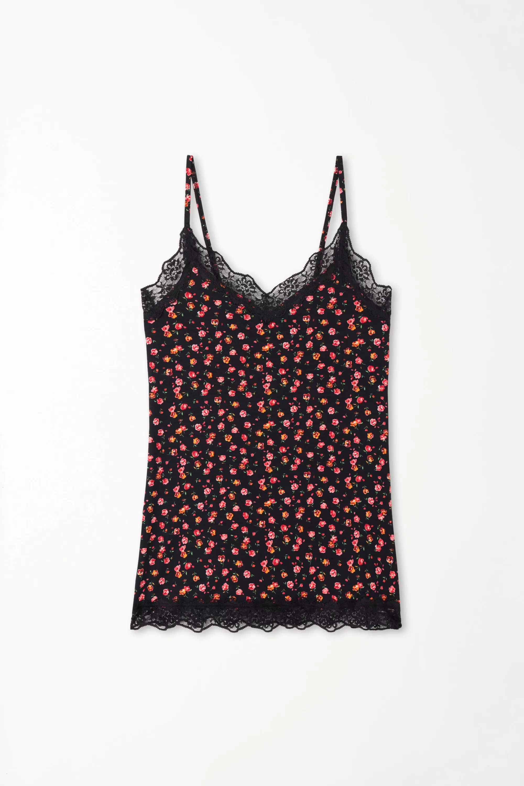 Hot Canotta Scollo A V Con Inserto In Pizzo - Canotte E Top - Donna | Canotte e Top