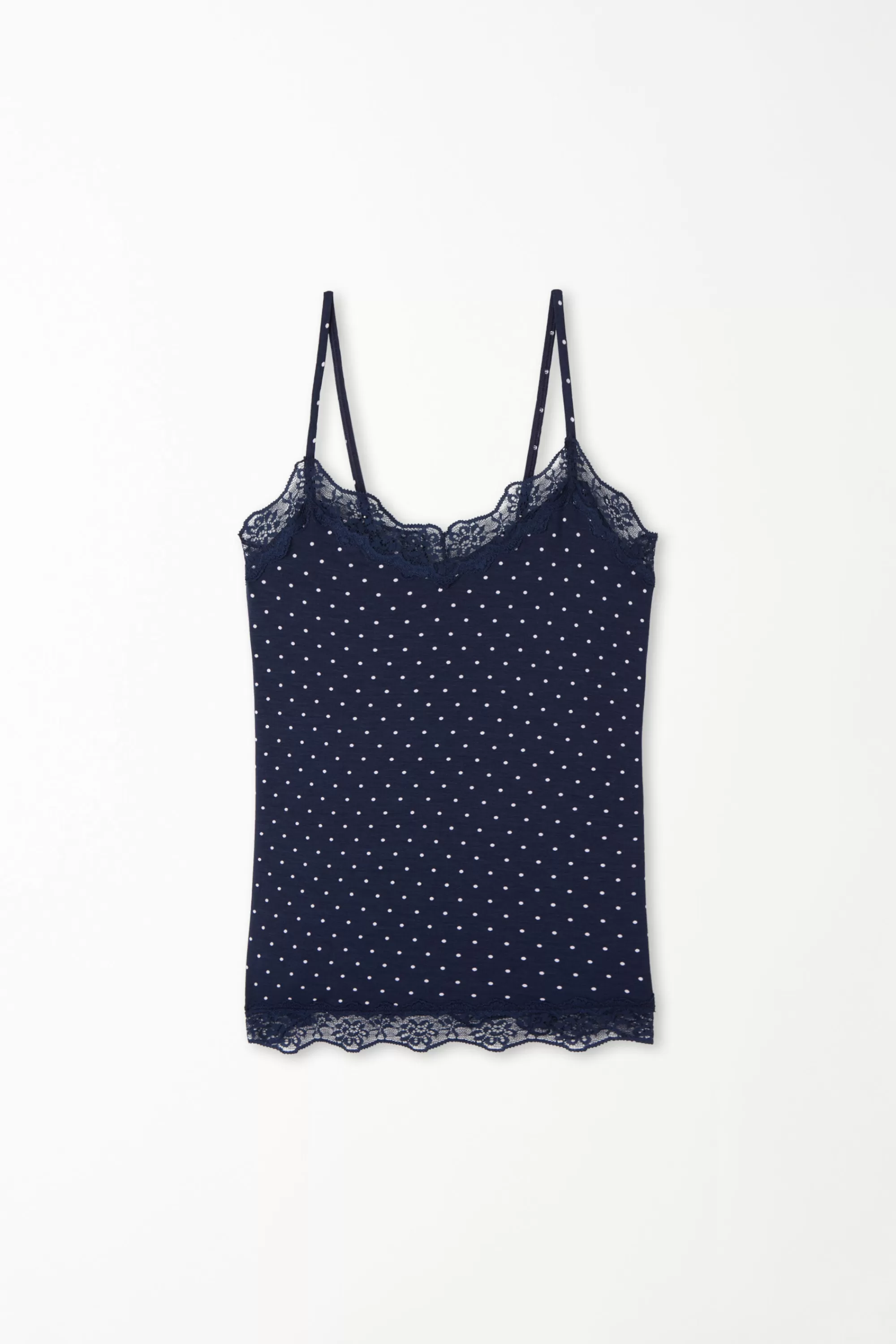 Best Canotta Scollo A V Con Inserto In Pizzo - Canotte E Top - Donna | Canotte e Top