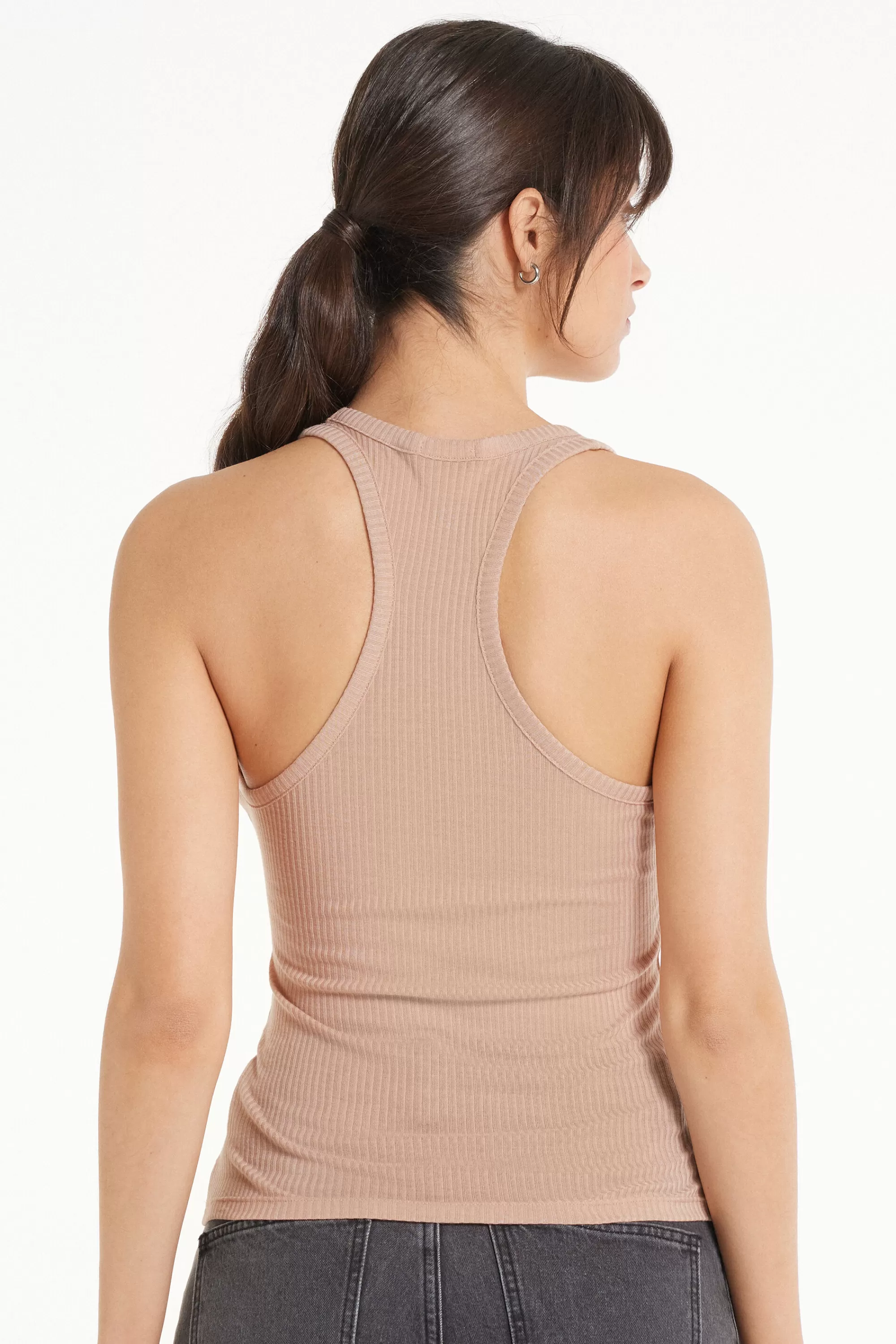 Clearance Canotta Scollo Americana Viscosa Ultraleggera A Costine - Canotte E Top - Donna | Top e T-shirt | Canotte e Top