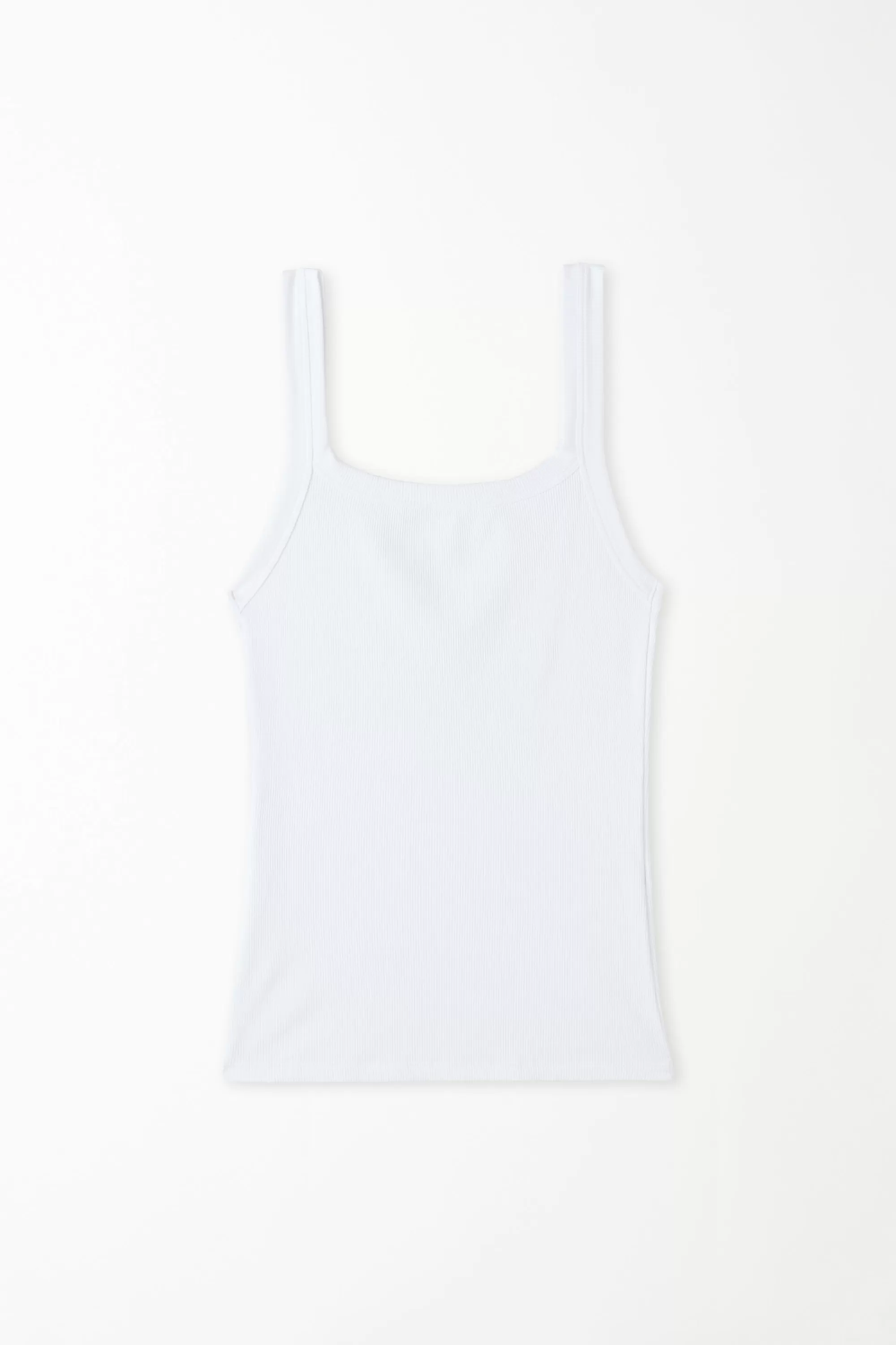 Shop Canotta Scollo Squadrato In Cotone A Costine - Canotte E Top - Donna | Canotte e Top