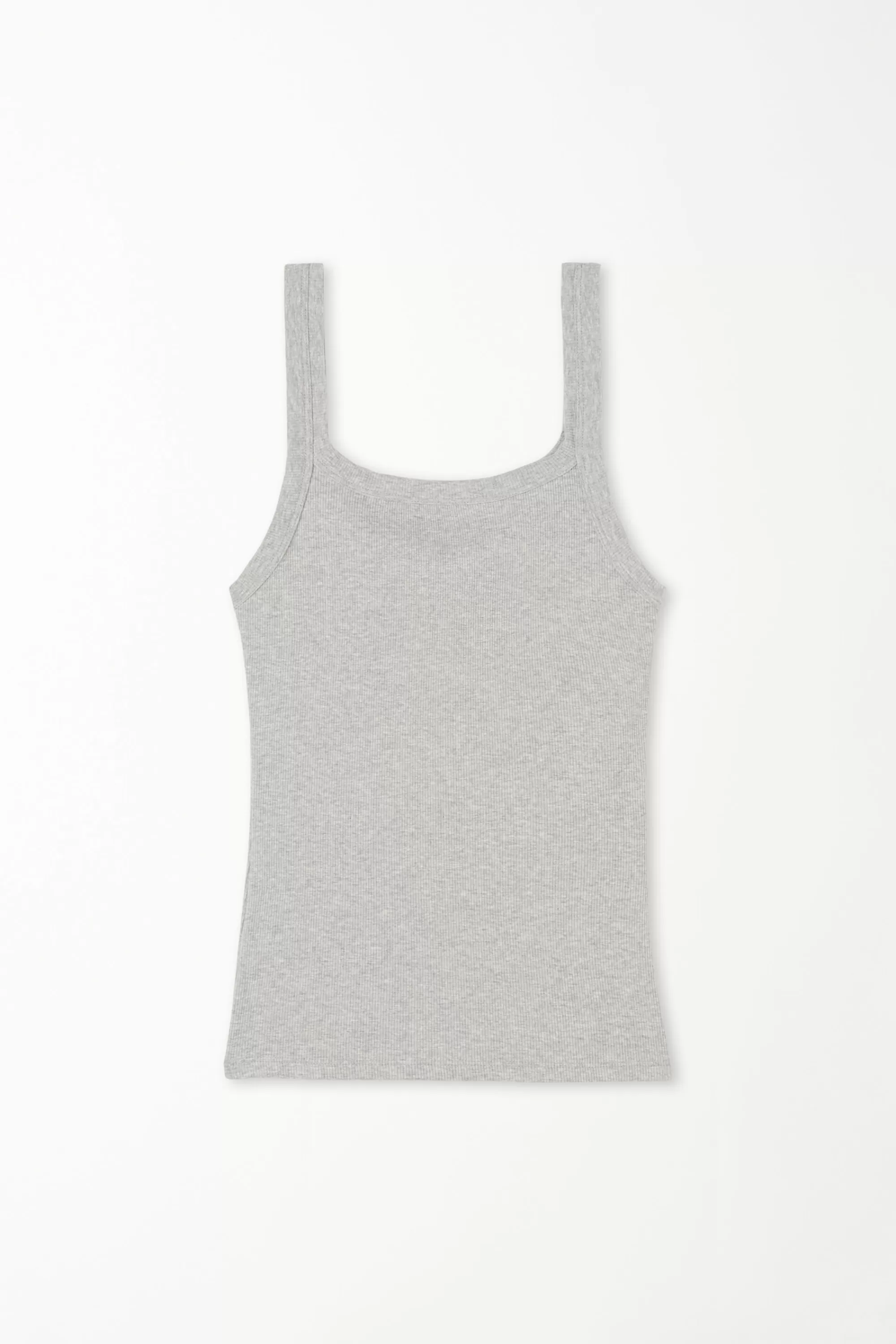 Online Canotta Scollo Squadrato In Cotone A Costine - Canotte E Top - Donna | Canotte e Top