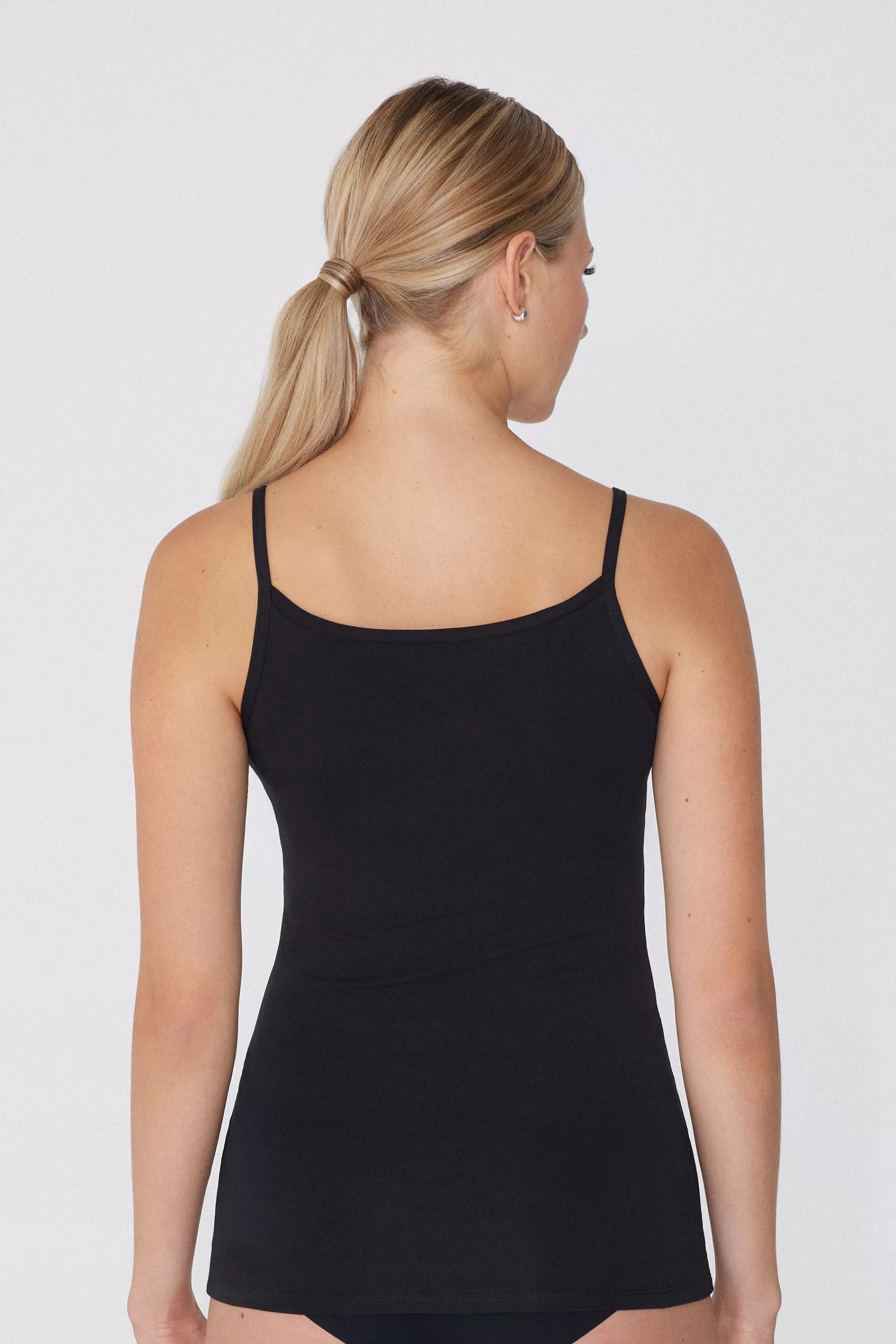 Shop Canotta Scollo Tondo In Cotone Elasticizzato - Canotte E Top - Donna | Top e T-shirt | Canotte e Top