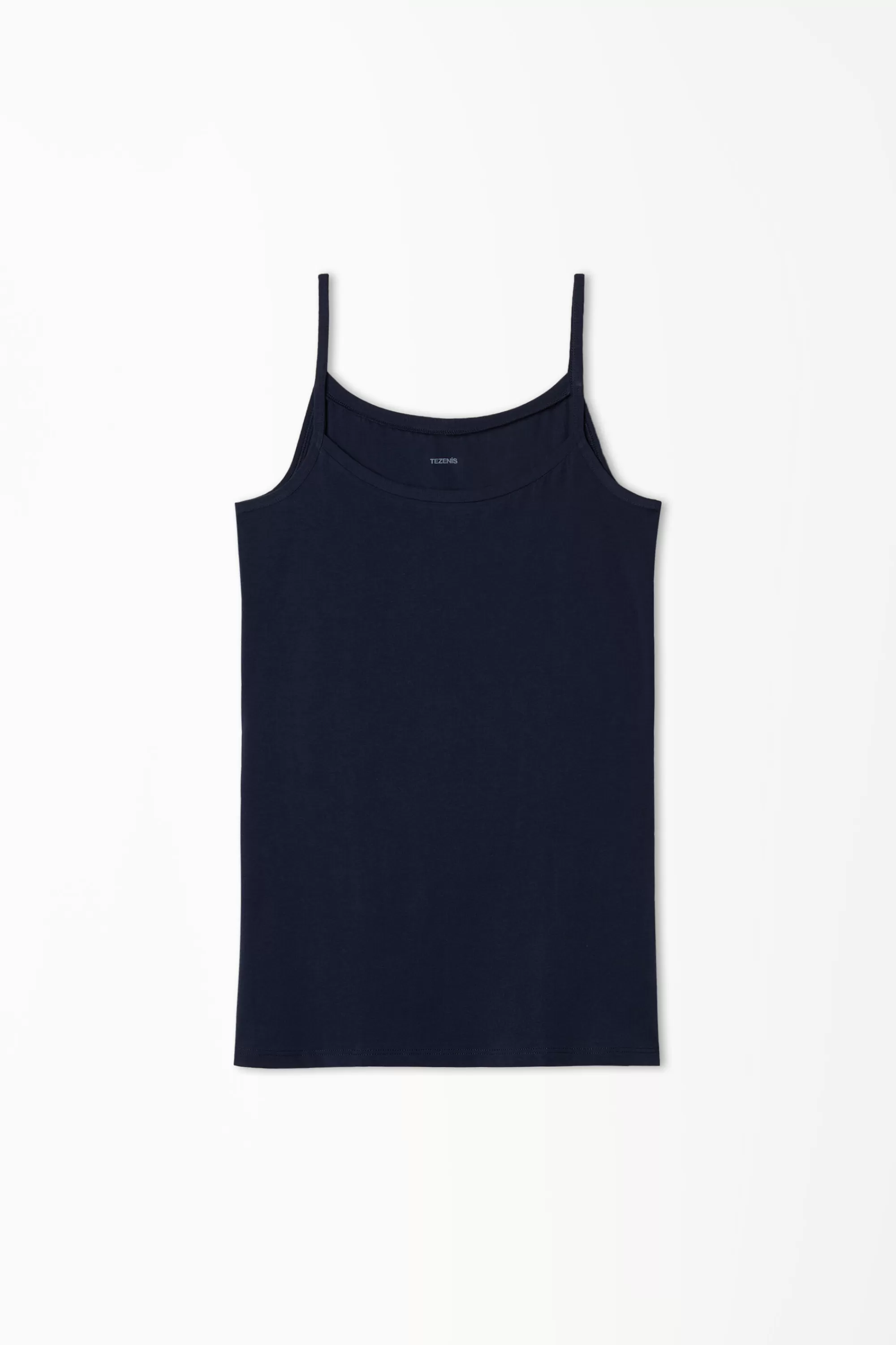 Shop Canotta Scollo Tondo In Cotone Elasticizzato - Canotte E Top - Donna | Top e T-shirt | Canotte e Top