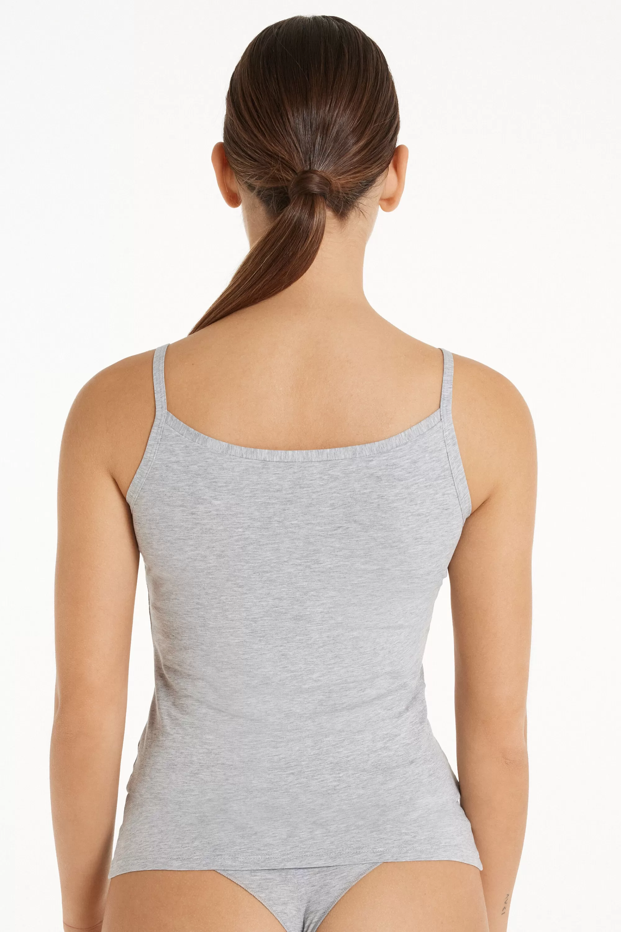 Sale Canotta Scollo Tondo In Cotone Elasticizzato - Canotte E Top - Donna | Top e T-shirt | Canotte e Top